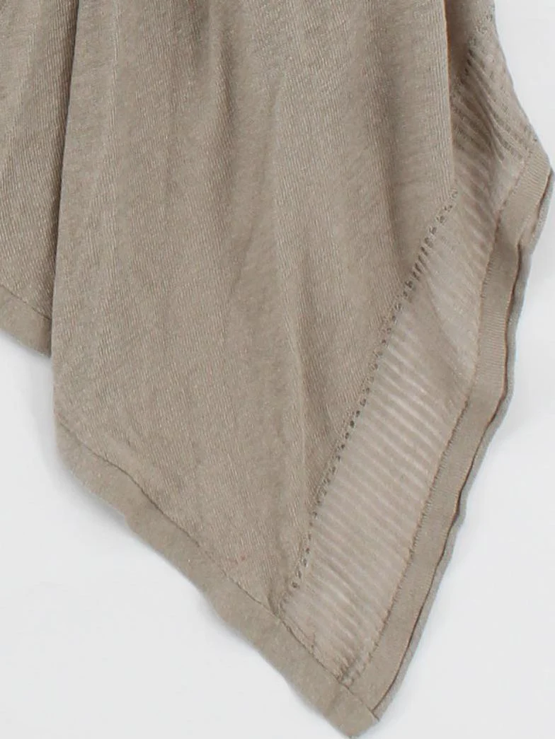 Poetry Women's Cardigan UK 10 Tan Silk with Linen V-Neck Cardigan - Image 4