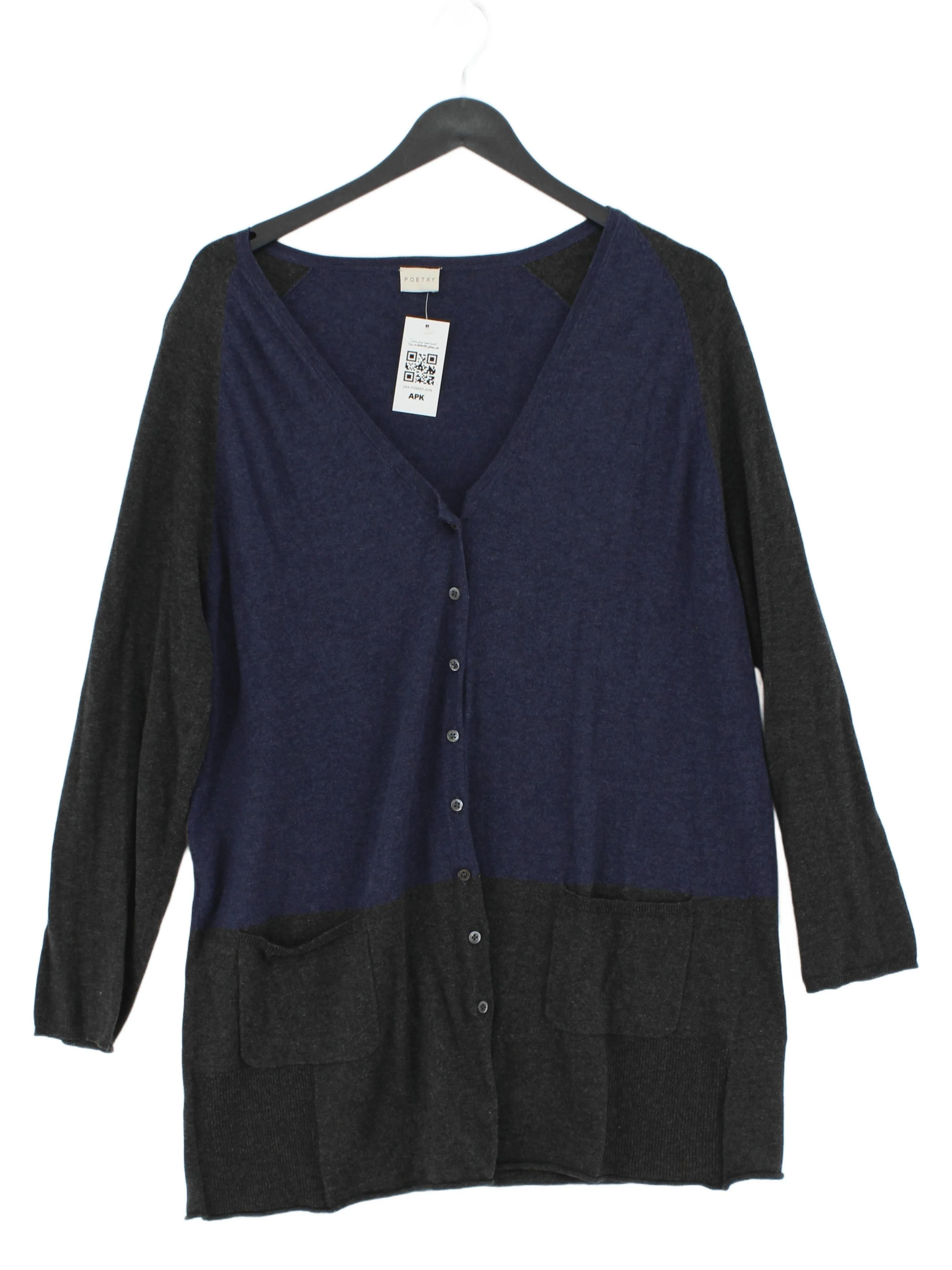 Poetry Women's Cardigan UK 12 Multi 100% Cotton V-Neck Cardigan