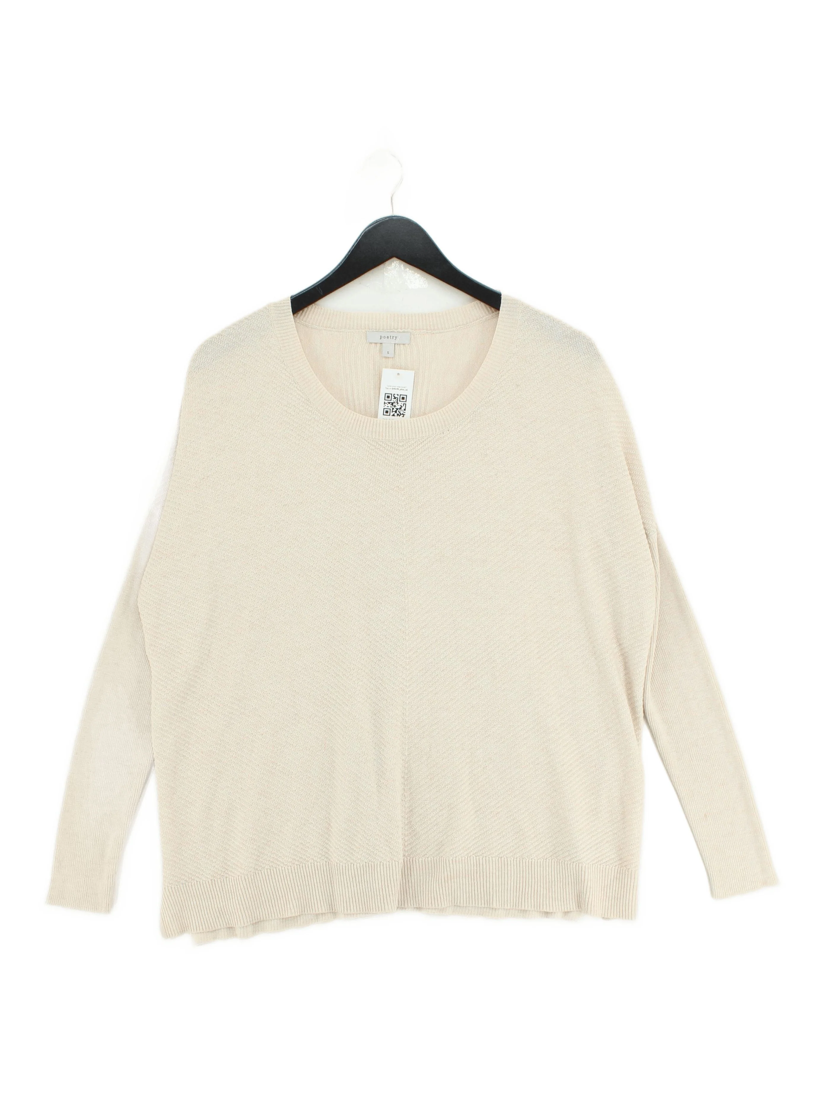 Poetry Women's Jumper S Cream Polyester with Acrylic, Nylon, Wool Pullover