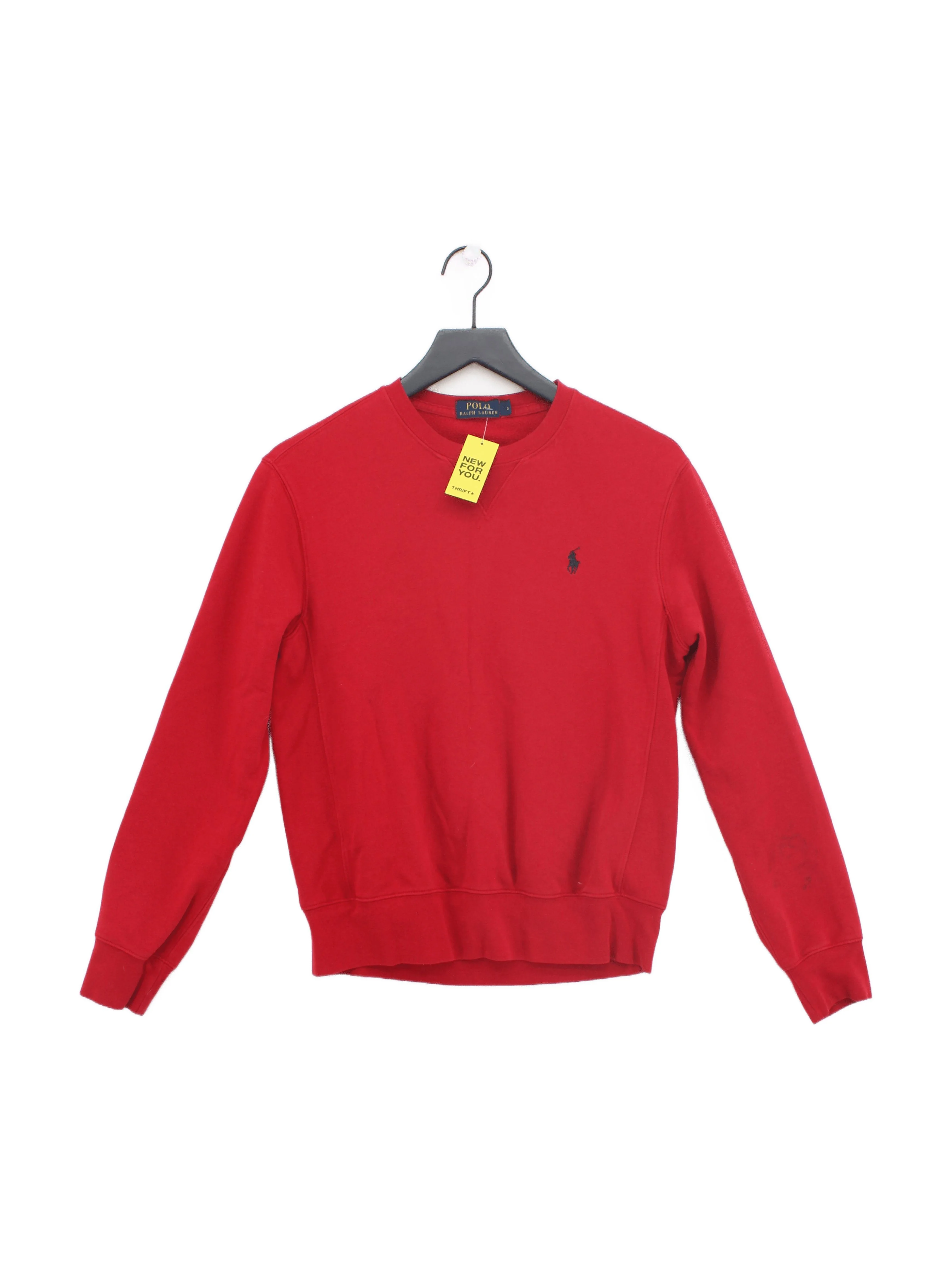Polo Ralph Lauren Men's Hoodie S Red Cotton with Polyester, Viscose Pullover