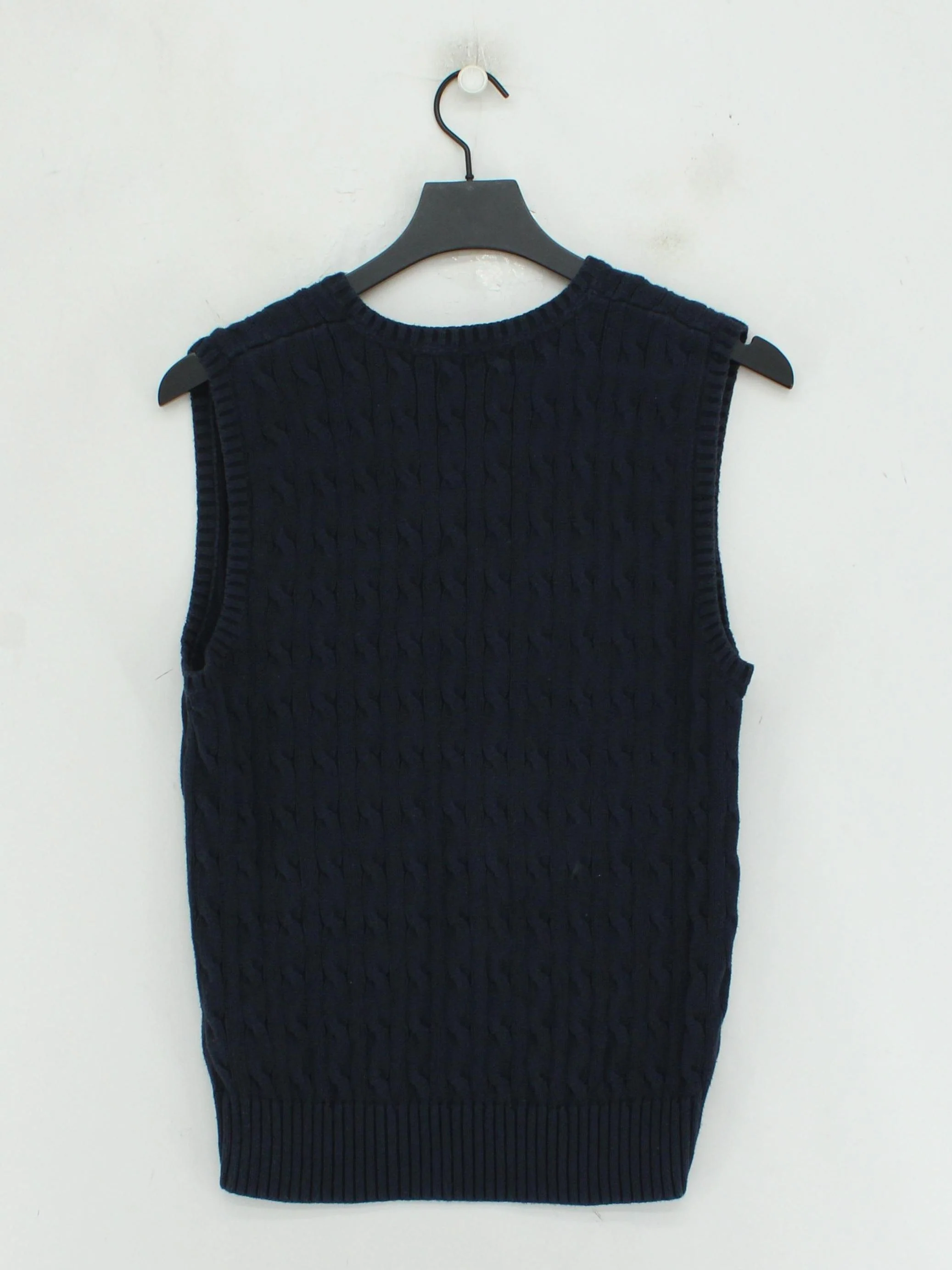 Polo Ralph Lauren Men's Jumper L Blue 100% Cotton V-Neck Vest - Image 2