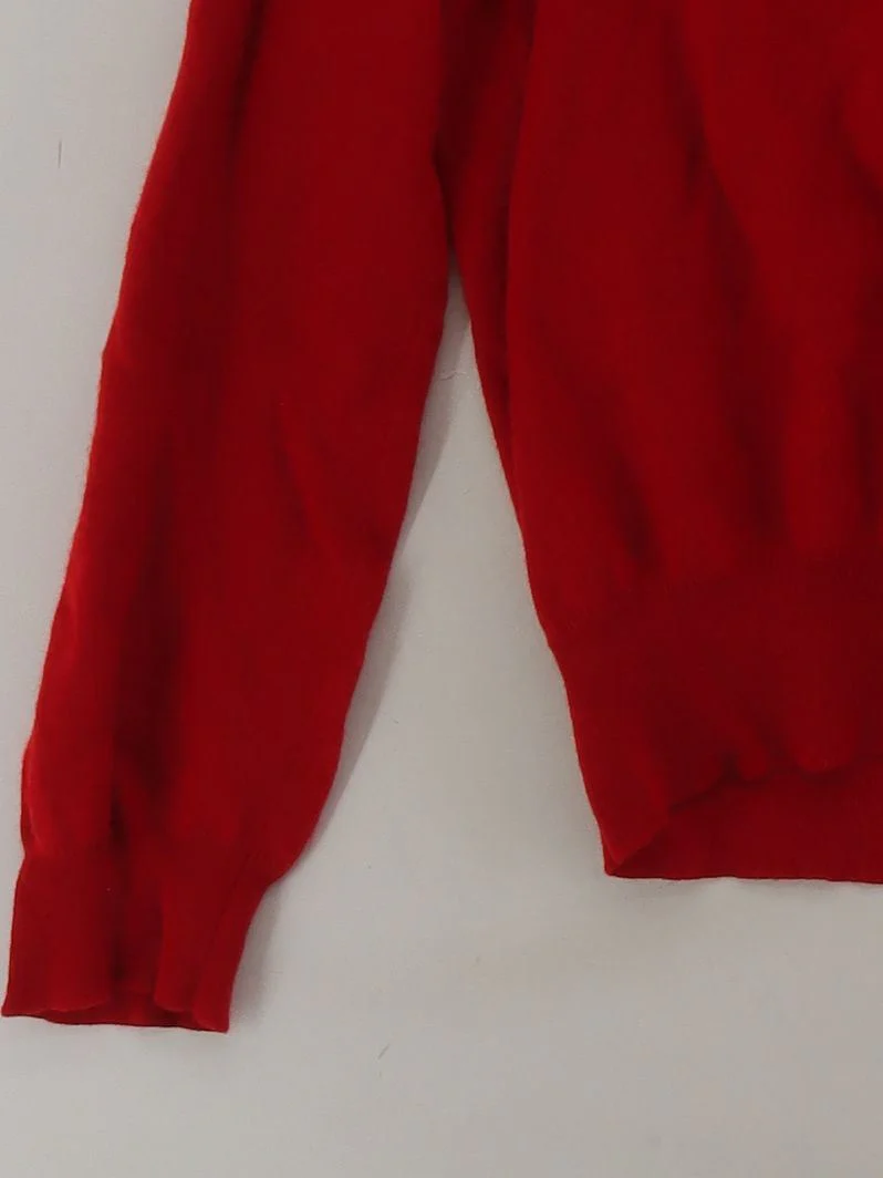 Polo Ralph Lauren Men's Jumper L Red 100% Wool Crew Neck Pullover - Image 4