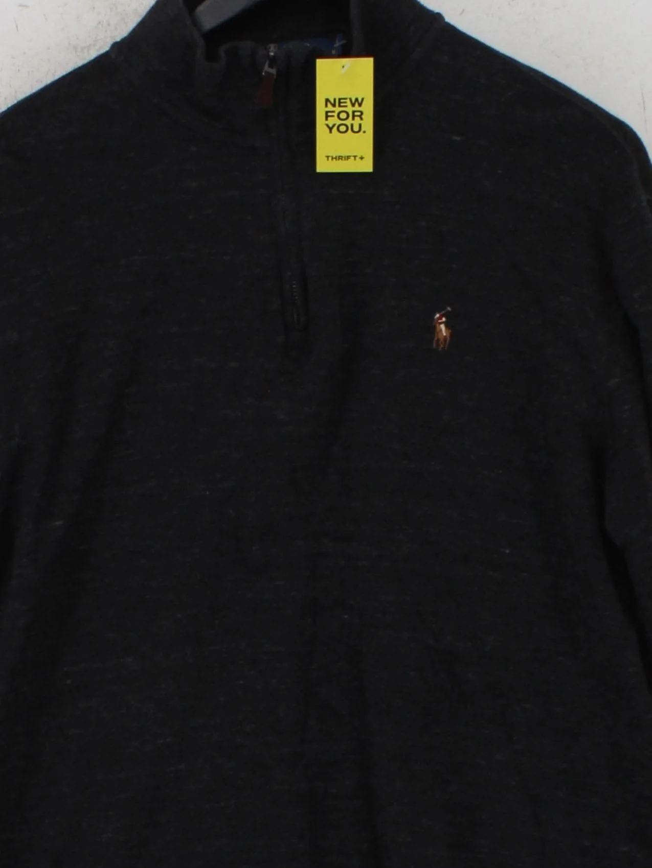 Polo Ralph Lauren Men's Jumper M Grey 100% Cotton Mock Neck Pullover - Image 3