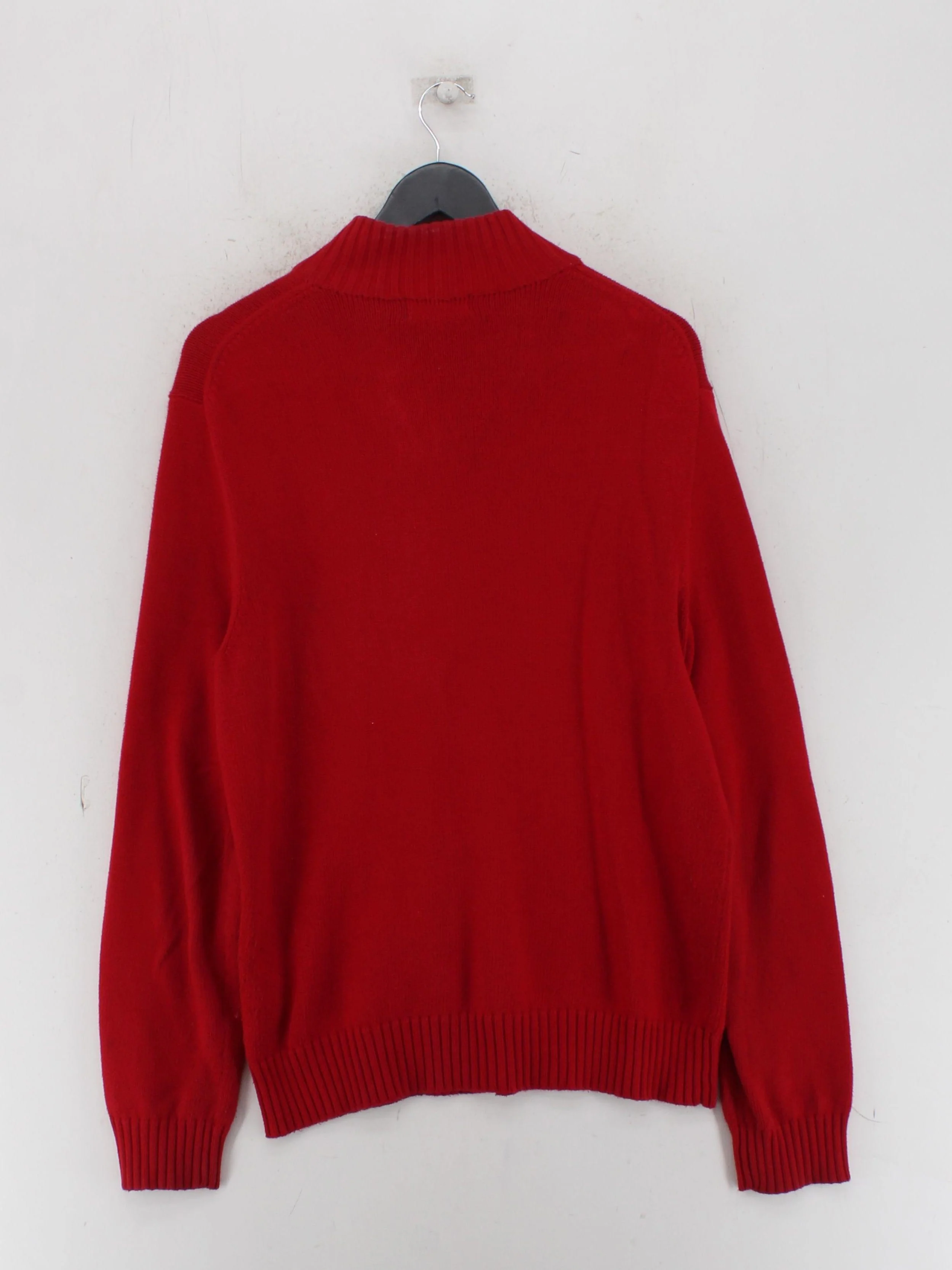 Polo Ralph Lauren Men's Jumper M Red 100% Cotton High Neck Pullover - Image 2