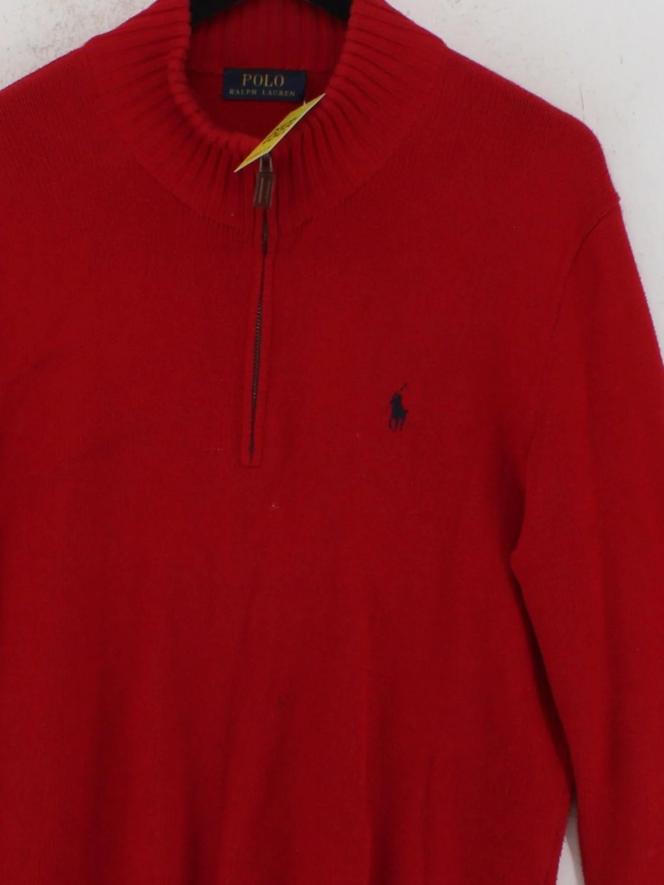 Polo Ralph Lauren Men's Jumper M Red 100% Cotton High Neck Pullover - Image 3