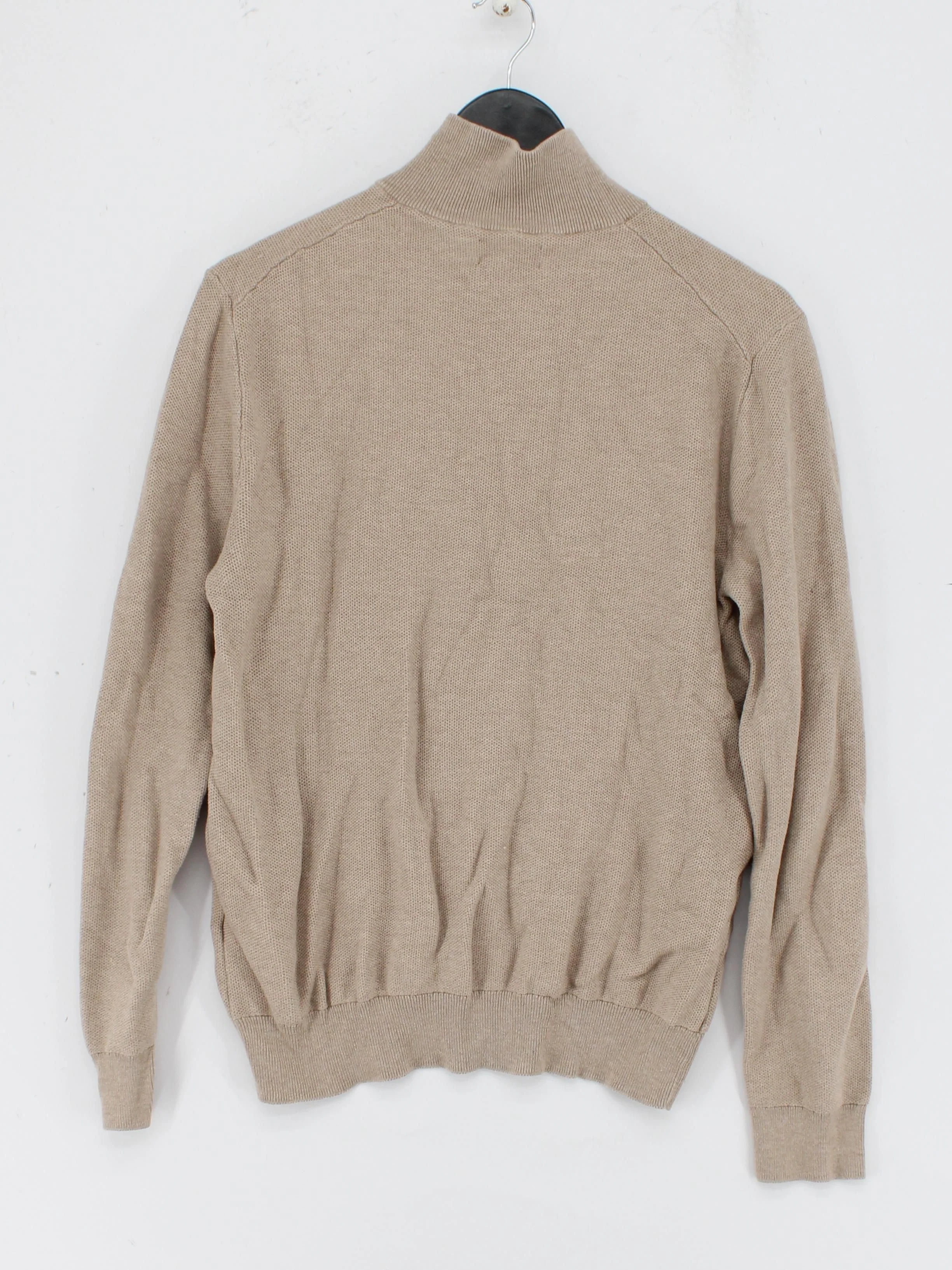 Polo Ralph Lauren Men's Jumper M Tan 100% Cotton Mock Neck Pullover - Image 2