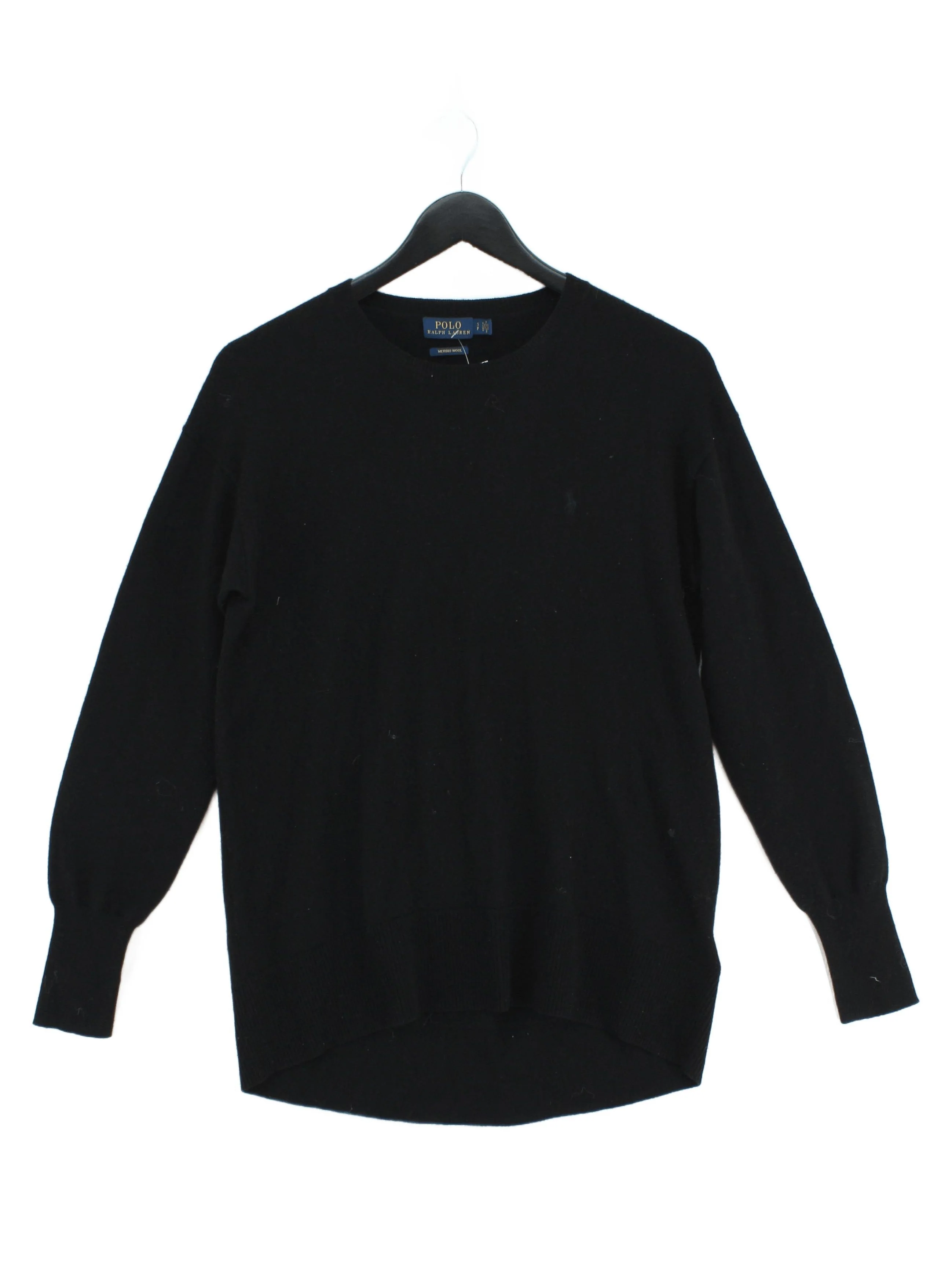 Polo Ralph Lauren Men's Jumper S Black 100% Wool Round Neck Pullover