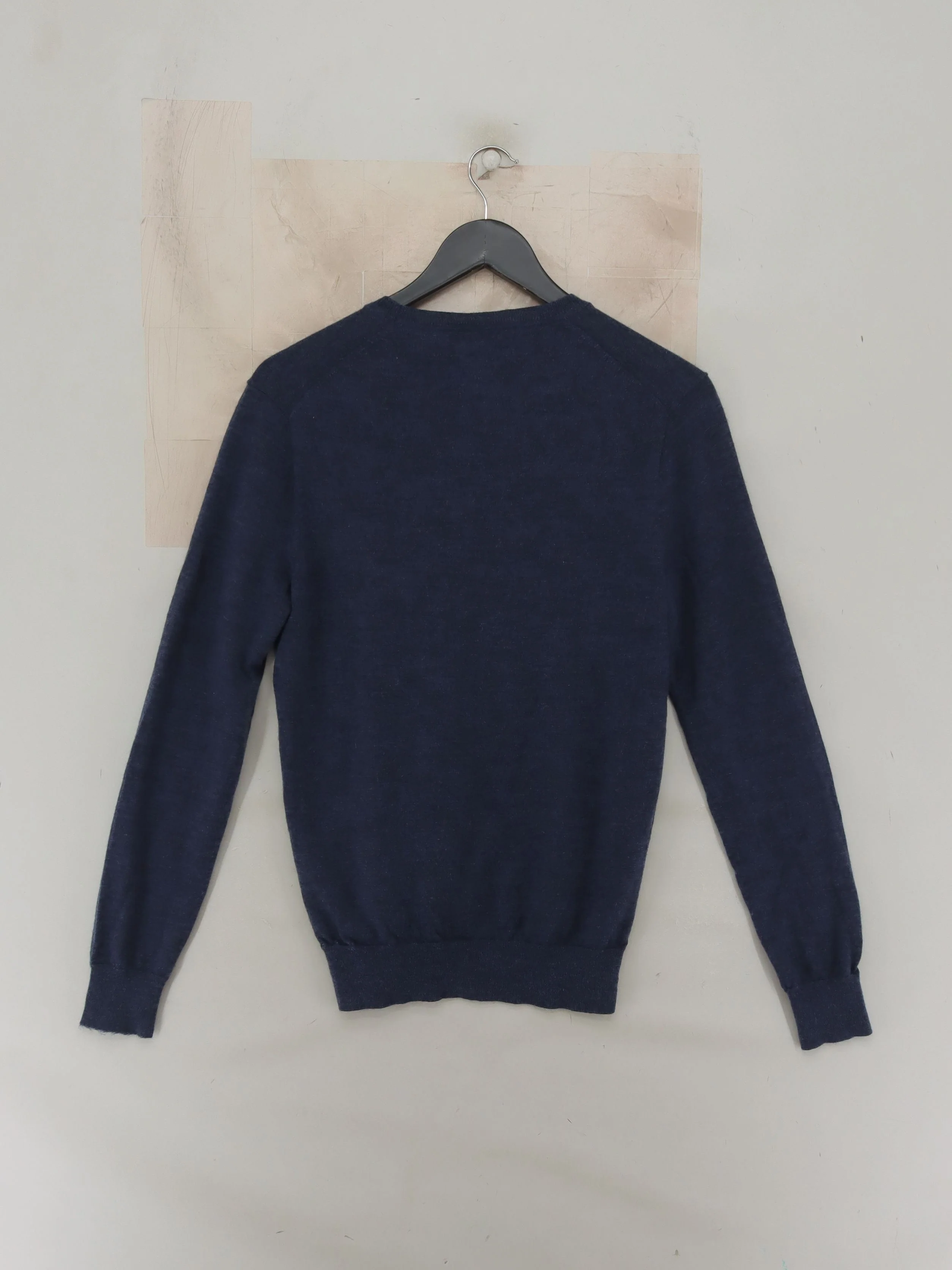 Polo Ralph Lauren Men's Jumper S Blue 100% Wool Round Neck Pullover - Image 2