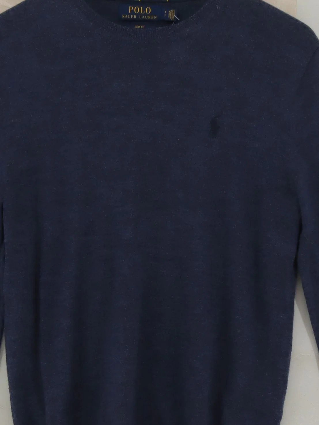 Polo Ralph Lauren Men's Jumper S Blue 100% Wool Round Neck Pullover - Image 3