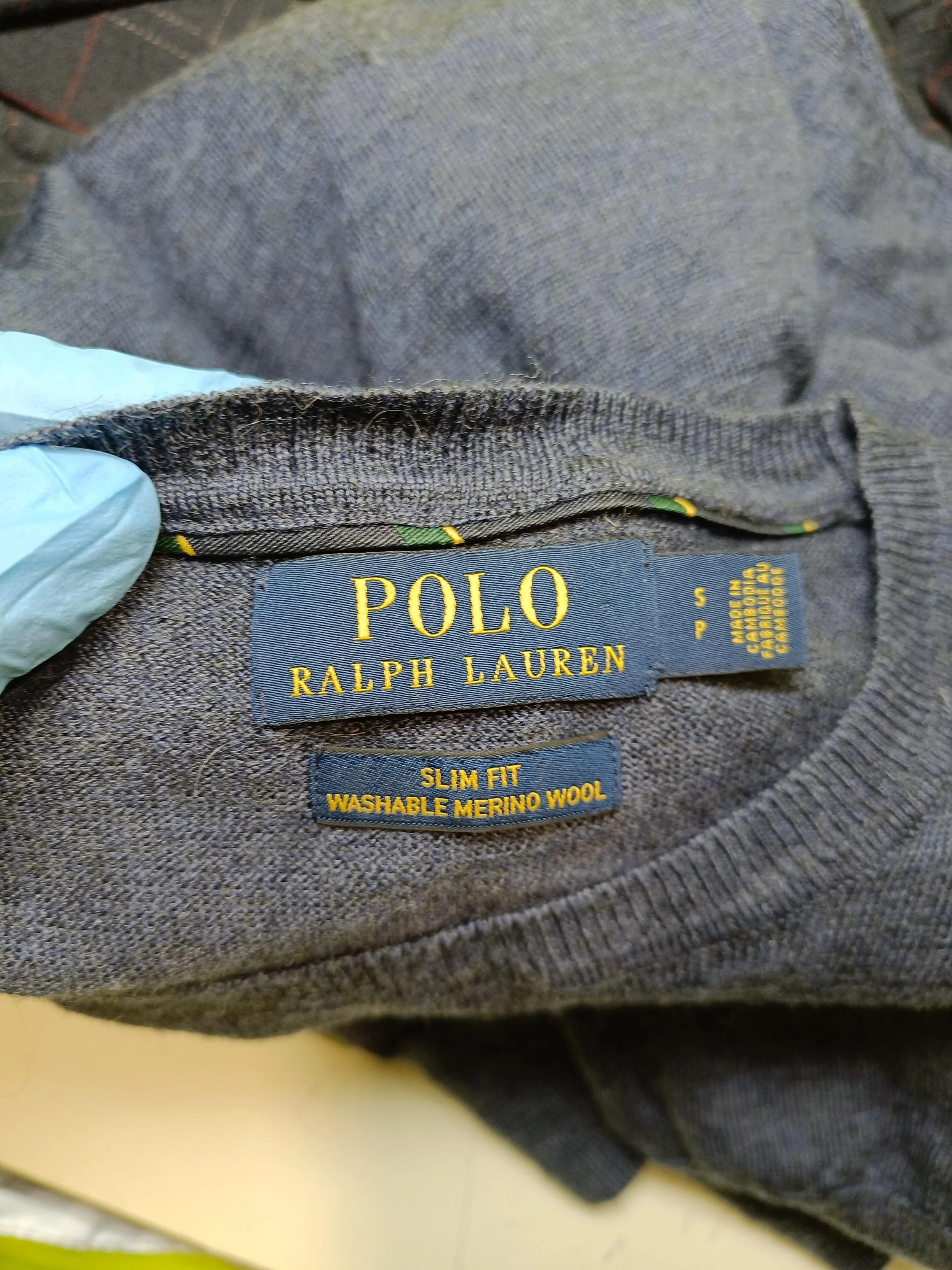 Polo Ralph Lauren Men's Jumper S Blue 100% Wool Round Neck Pullover - Image 5