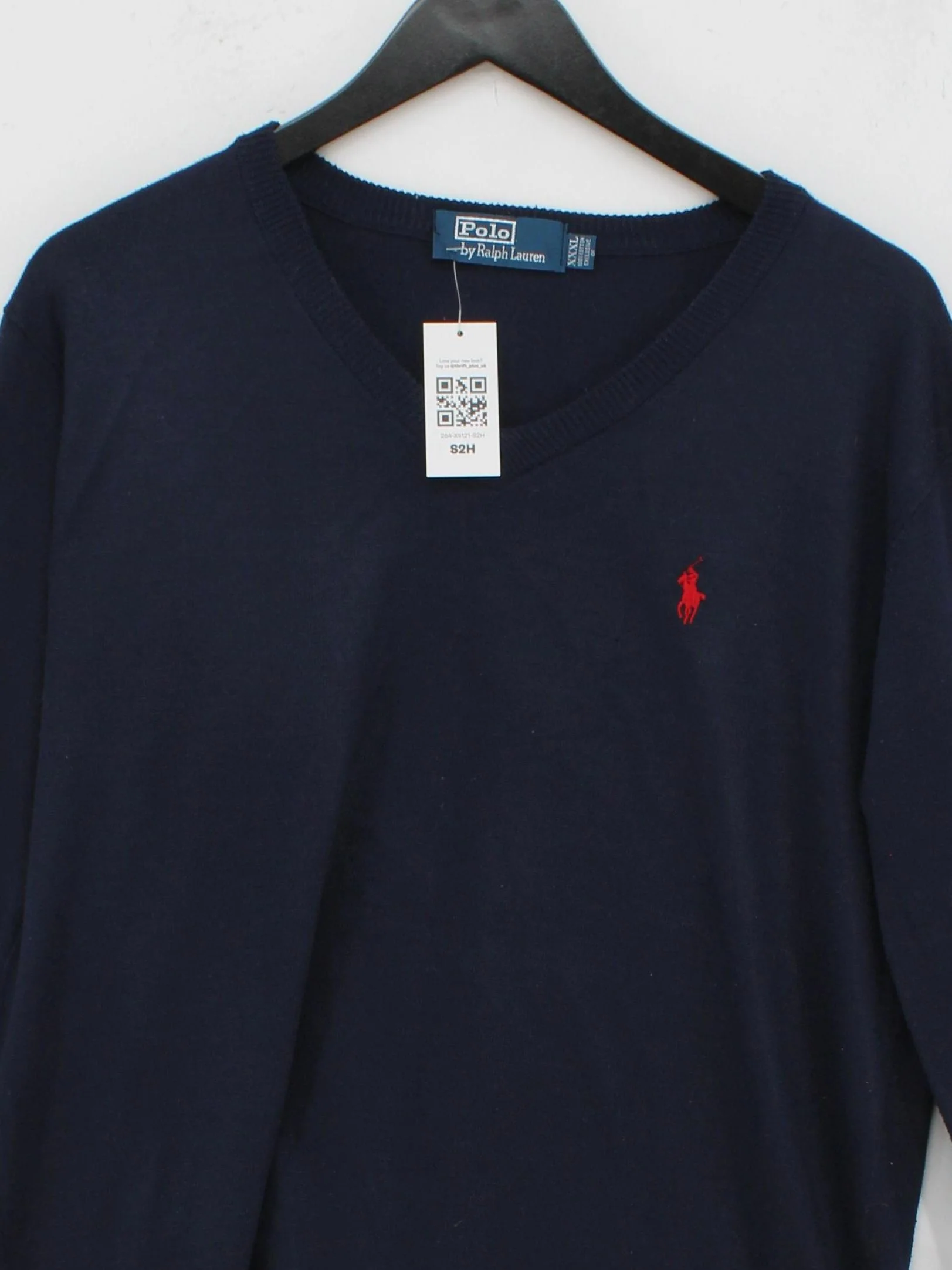 Polo Ralph Lauren Men's Jumper XXXL Blue 100% Cotton V-Neck Pullover - Image 3