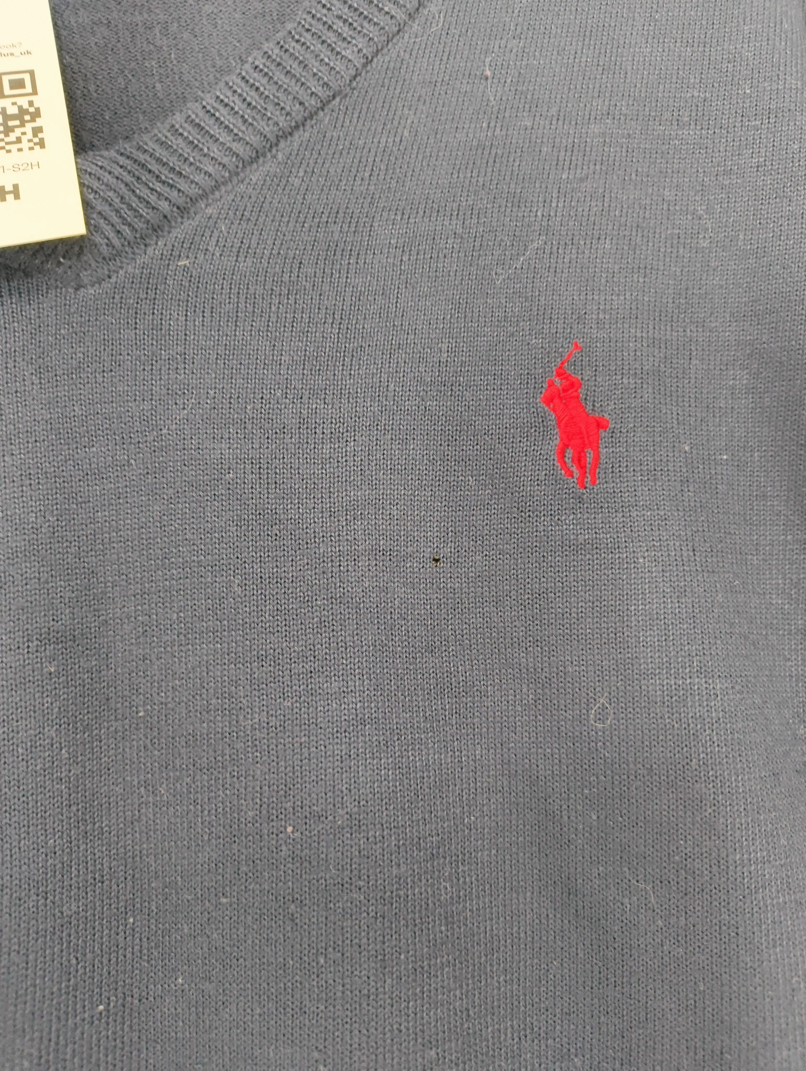 Polo Ralph Lauren Men's Jumper XXXL Blue 100% Cotton V-Neck Pullover - Image 5