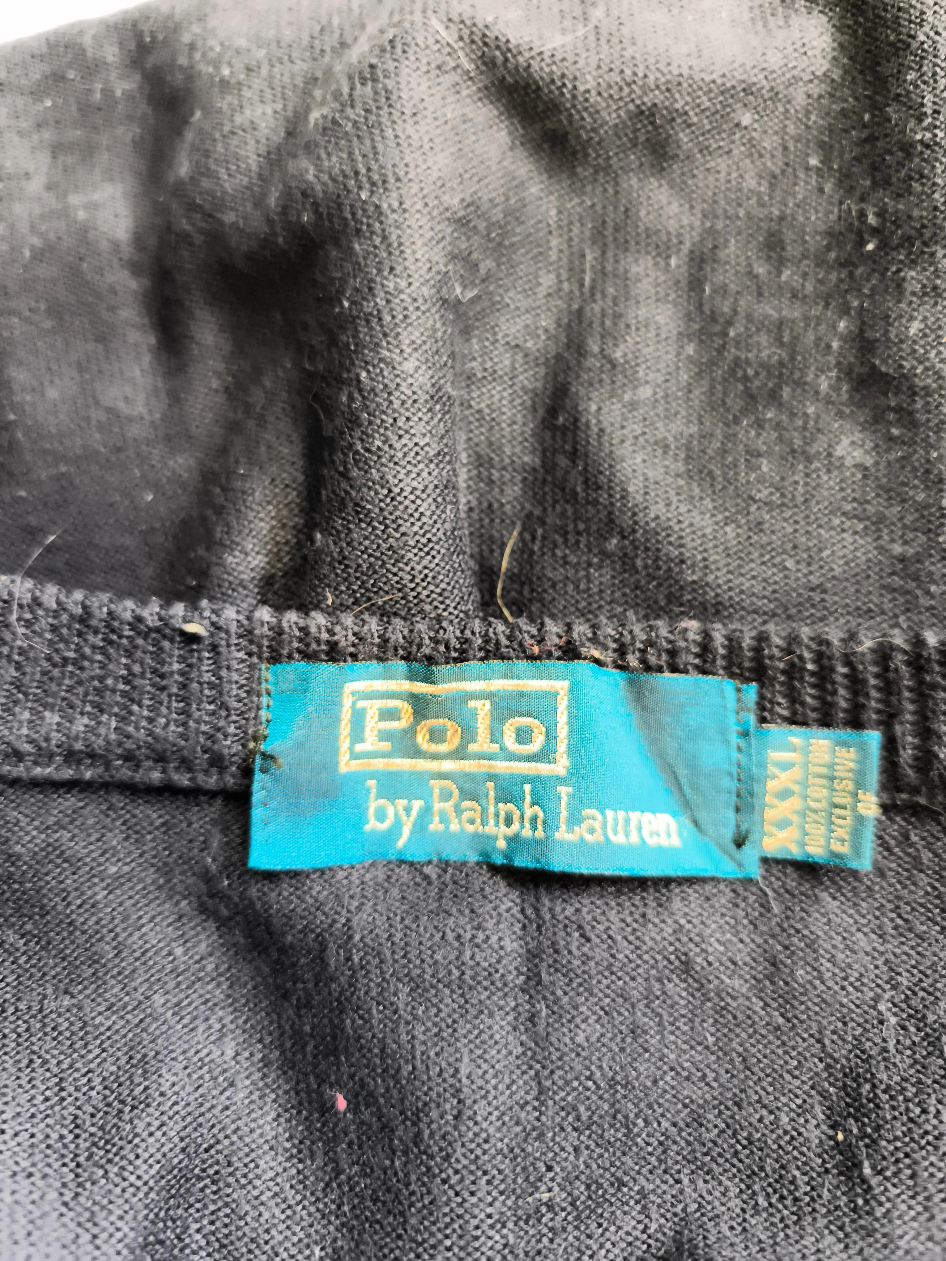 Polo Ralph Lauren Men's Jumper XXXL Blue 100% Cotton V-Neck Pullover - Image 7