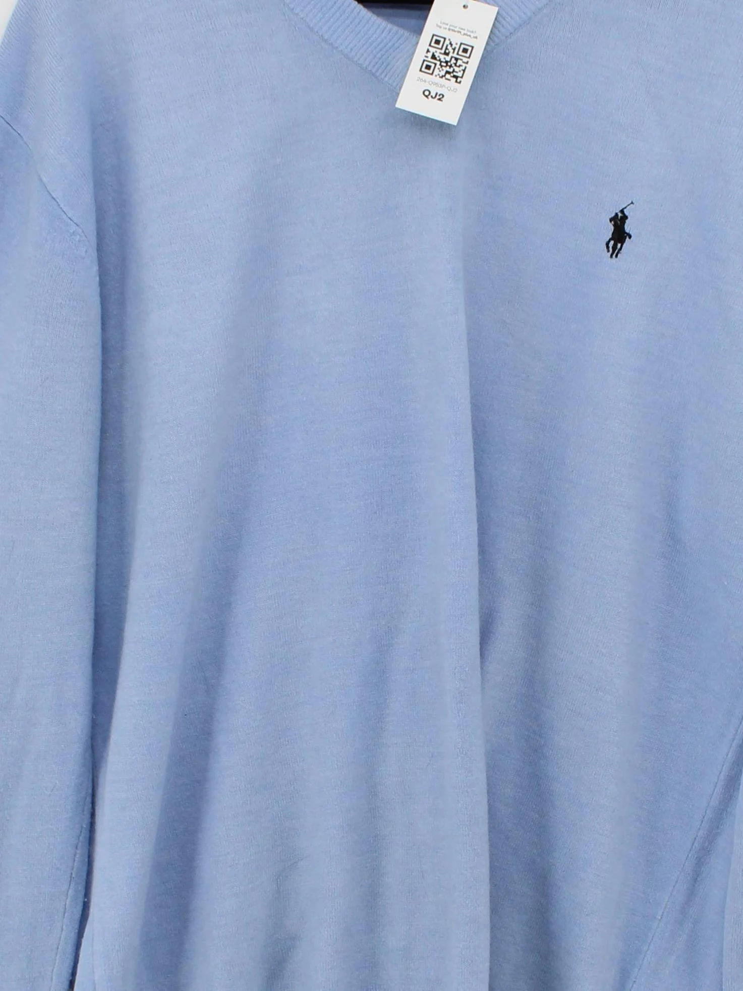 Polo Ralph Lauren Men's Jumper XXXL Blue 100% Cotton V-Neck Pullover - Image 3