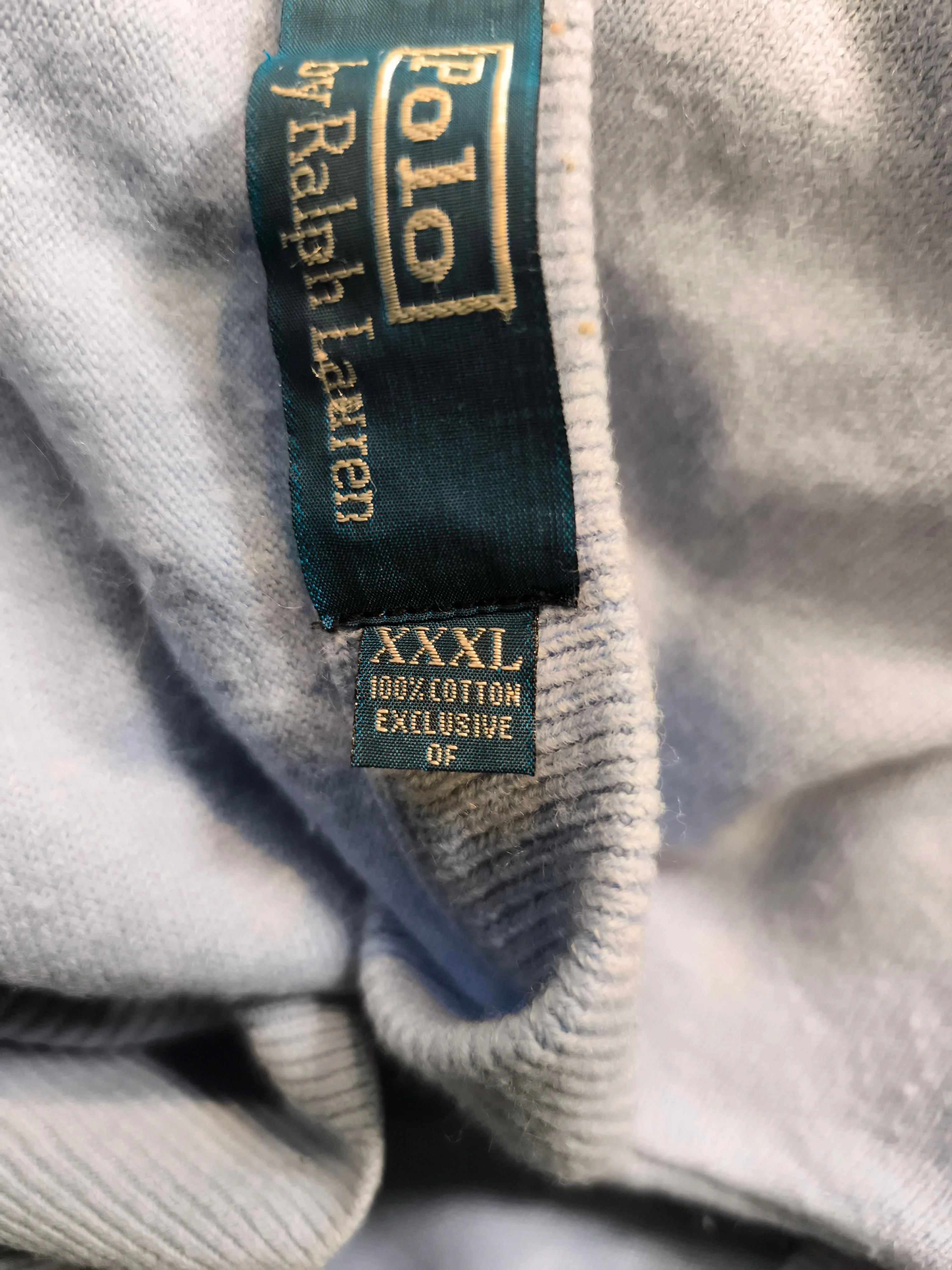 Polo Ralph Lauren Men's Jumper XXXL Blue 100% Cotton V-Neck Pullover - Image 7
