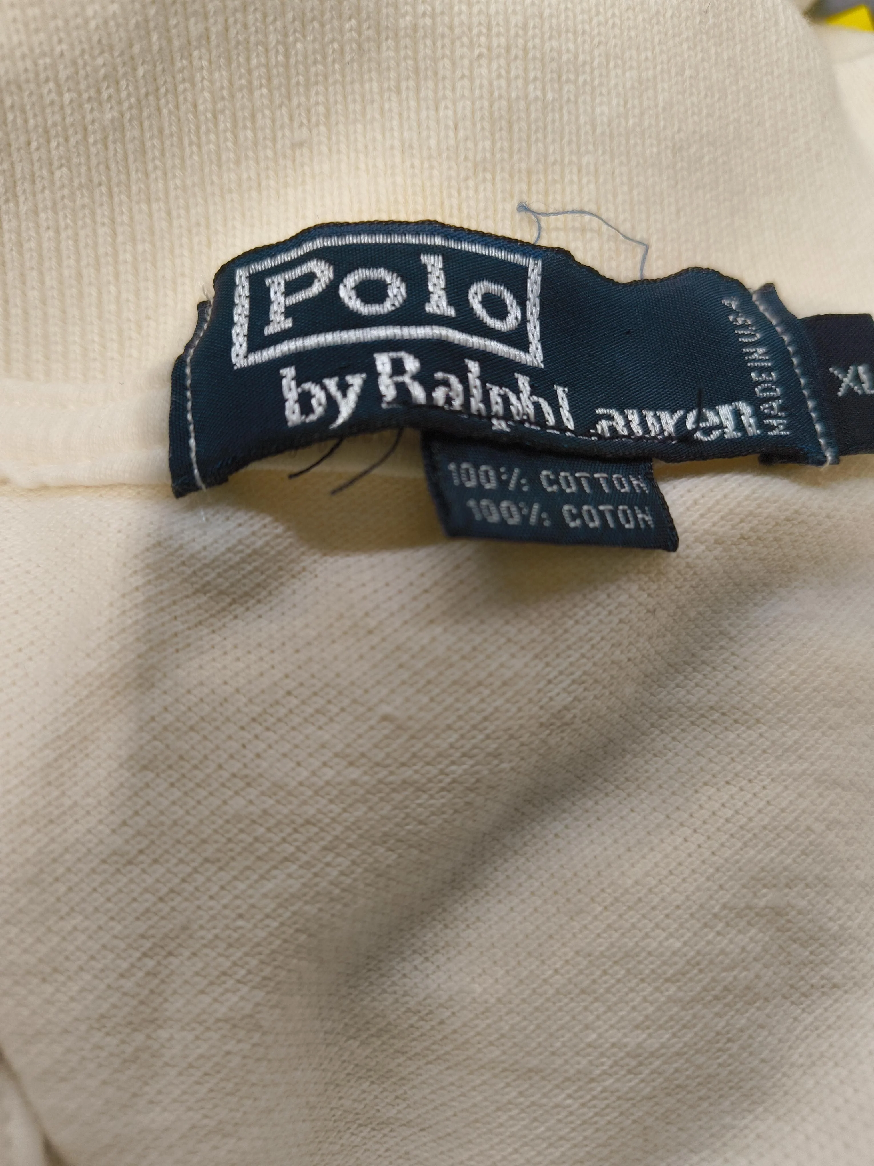 Polo Ralph Lauren Men's Polo XL Cream 100% Cotton Basic - Image 5