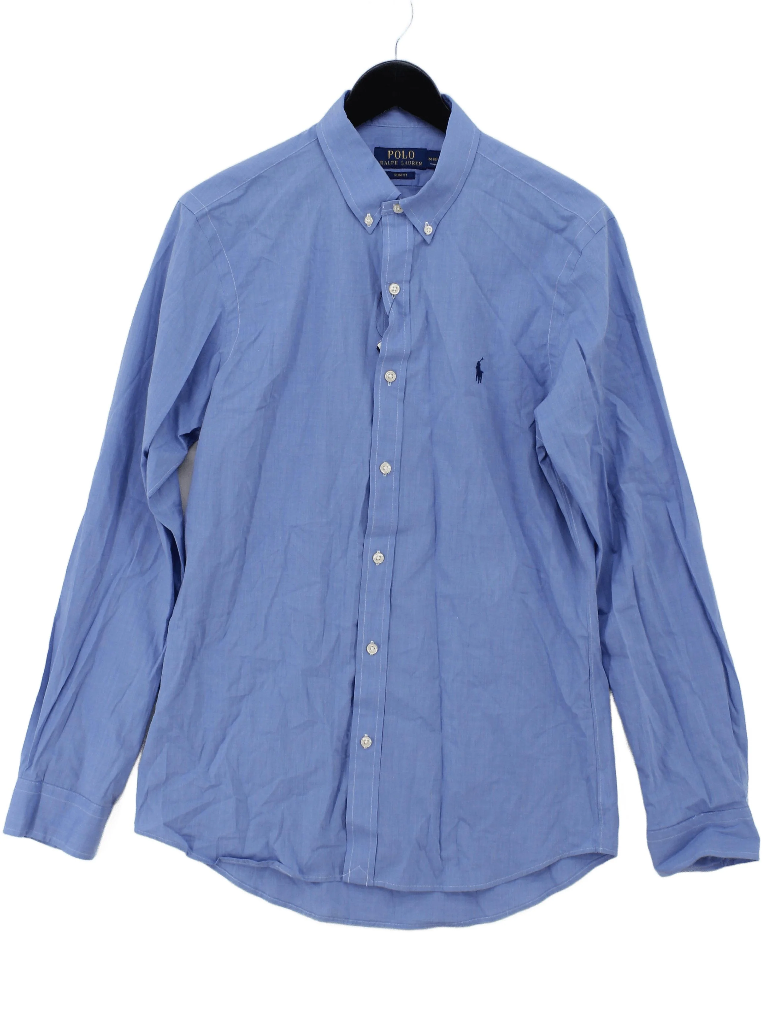 Polo Ralph Lauren Men's Shirt M Blue Cotton with Elastane Basic