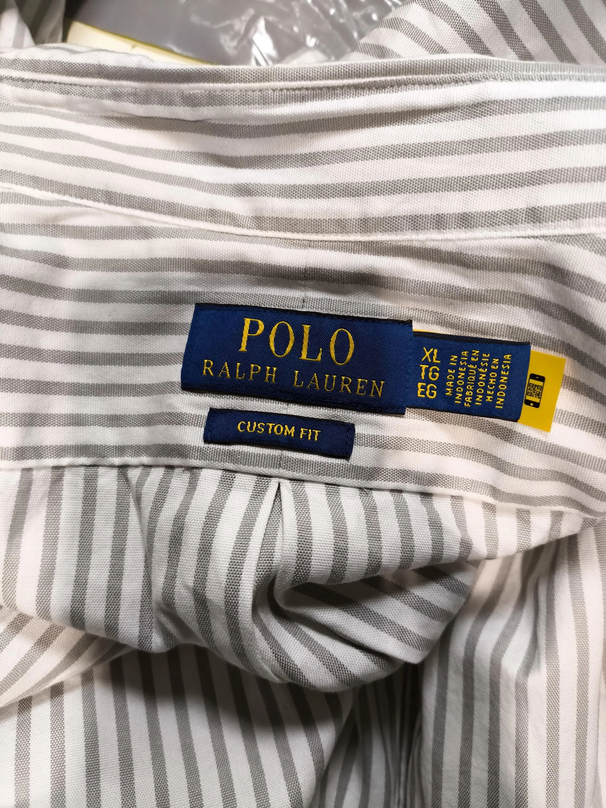 Polo Ralph Lauren Men's Shirt XL White Striped Cotton with Elastane Basic - Image 5