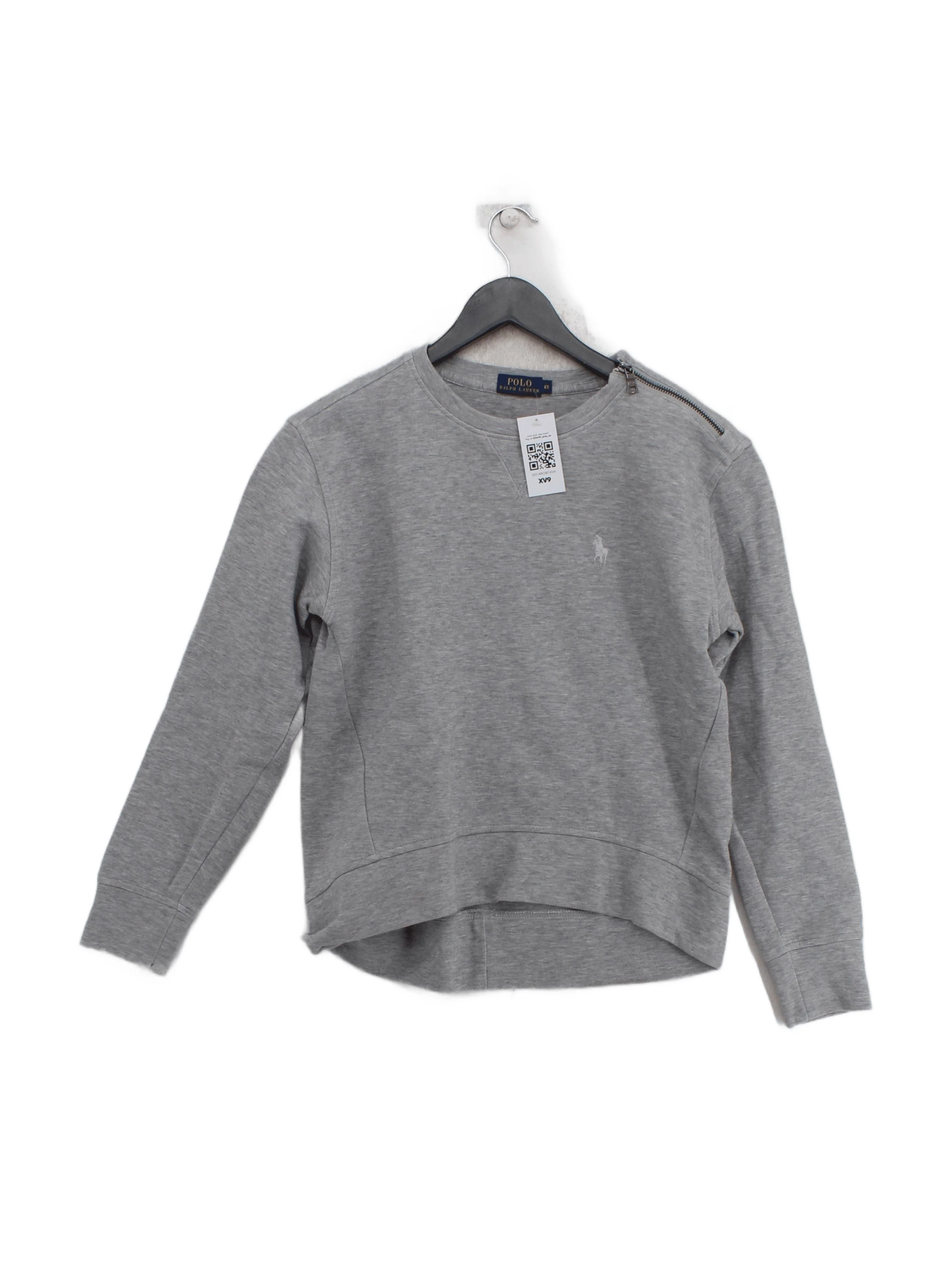 Polo Ralph Lauren Women's Hoodie XS Grey Cotton with Polyester Pullover