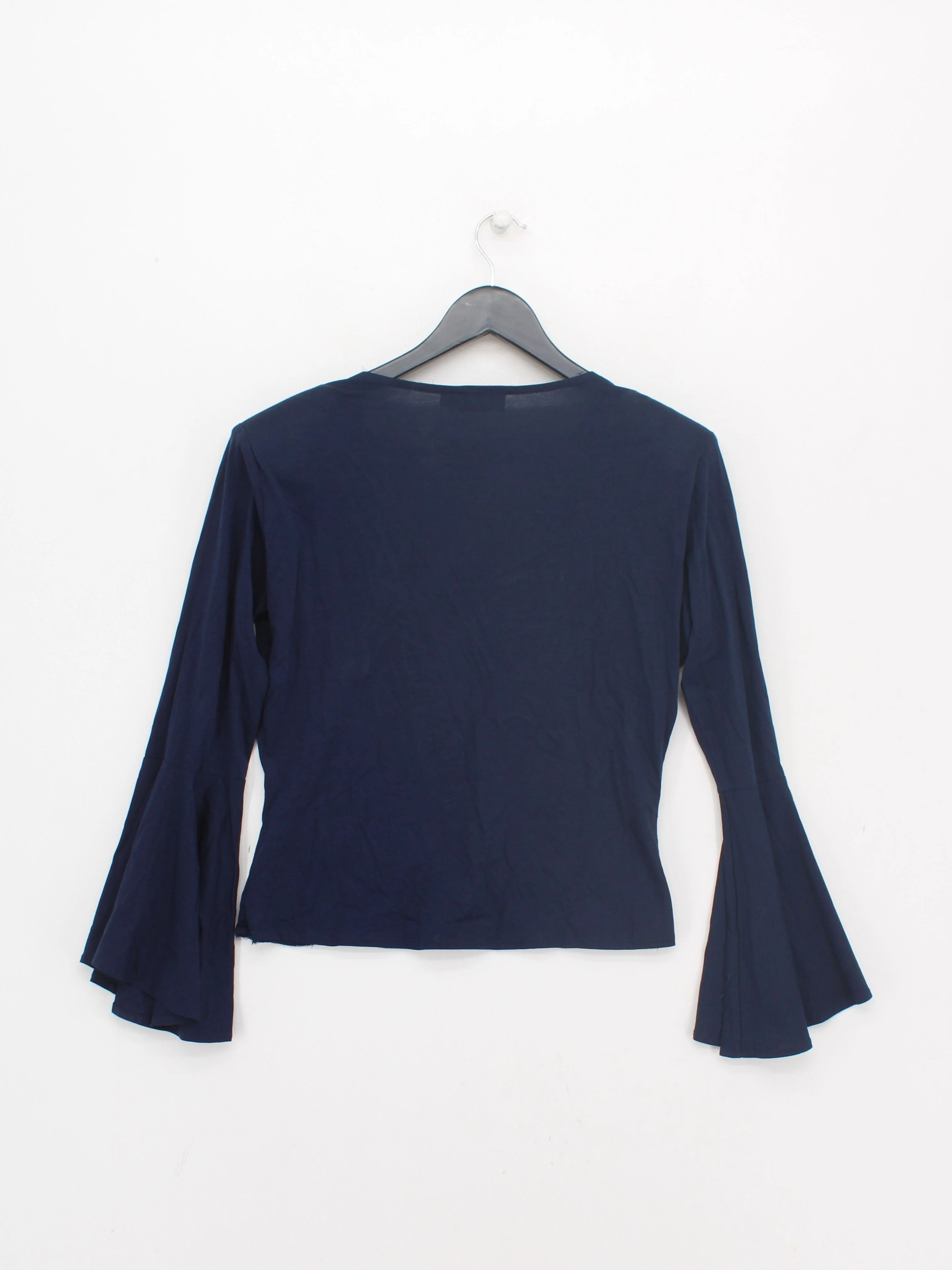 Polo Ralph Lauren Women's Top S Blue 100% Other Long Sleeve V-Neck Basic - Image 2