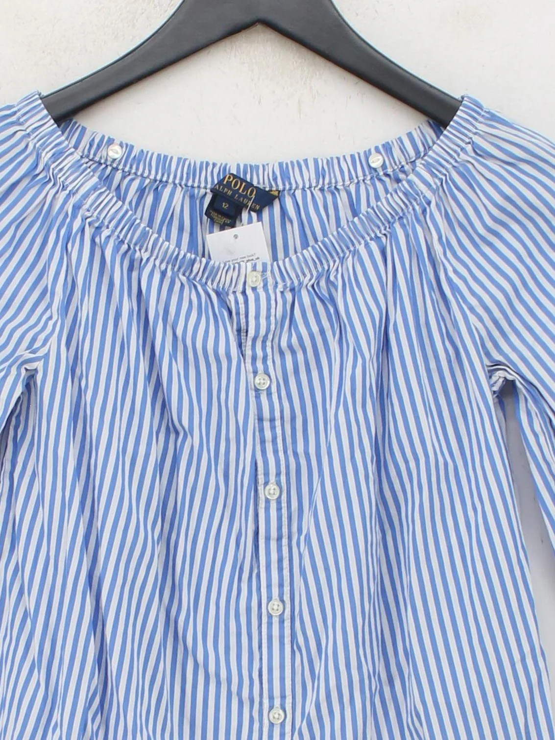 Polo Ralph Lauren Women's Top UK 12 Blue 100% Cotton Basic - Image 3