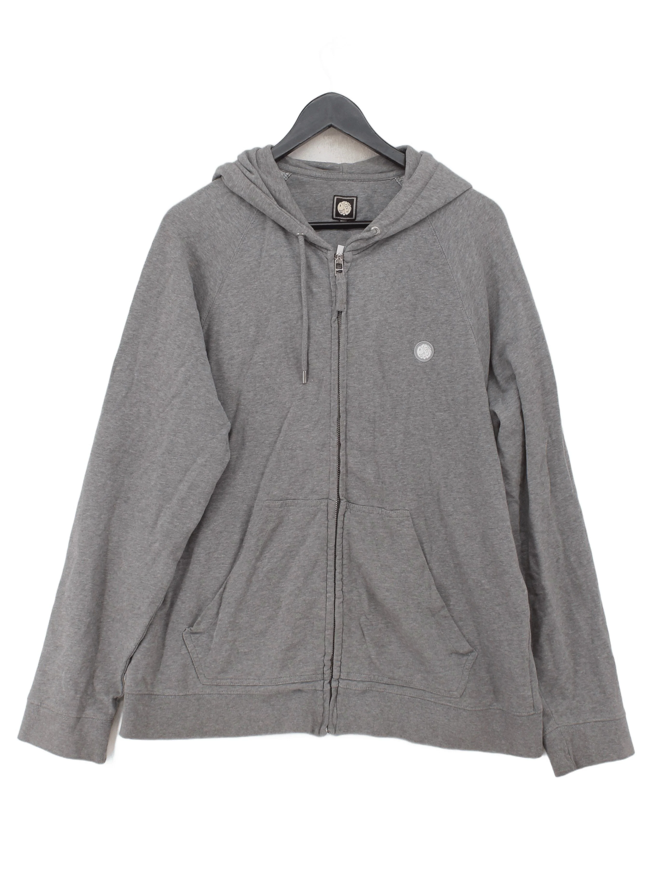 Pretty Green Men's Hoodie XL Grey 100% Cotton Pullover