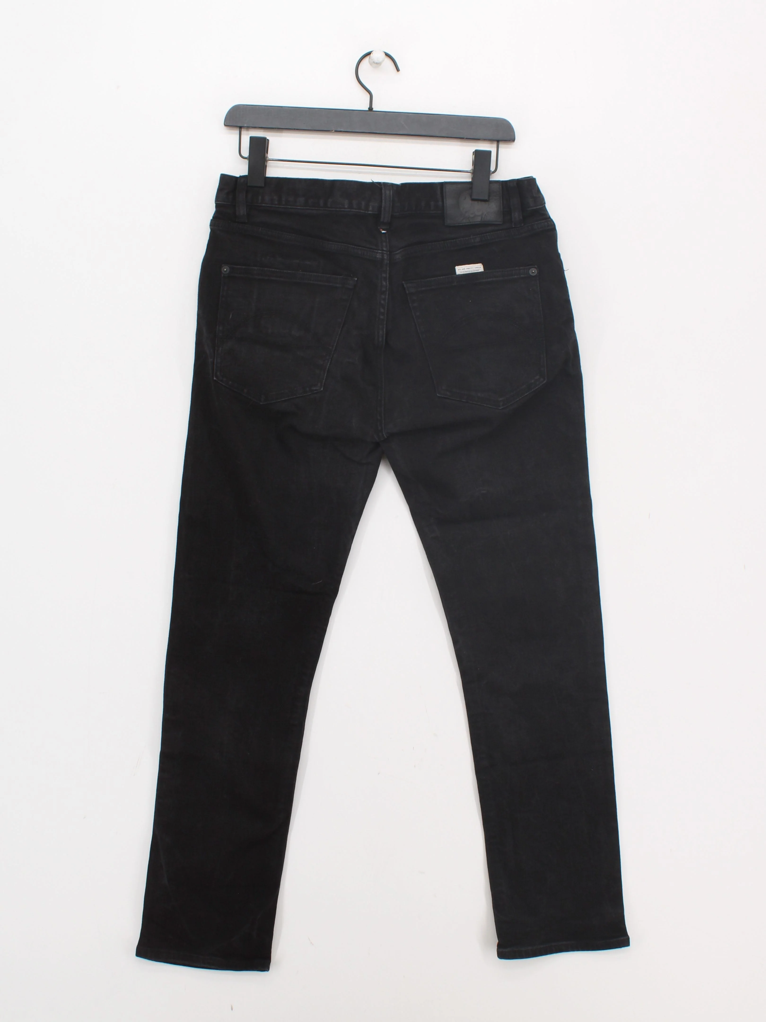 Pretty Green Men's Jeans W 34 in; L 30 in Black Cotton with Polyester Straight - Image 2