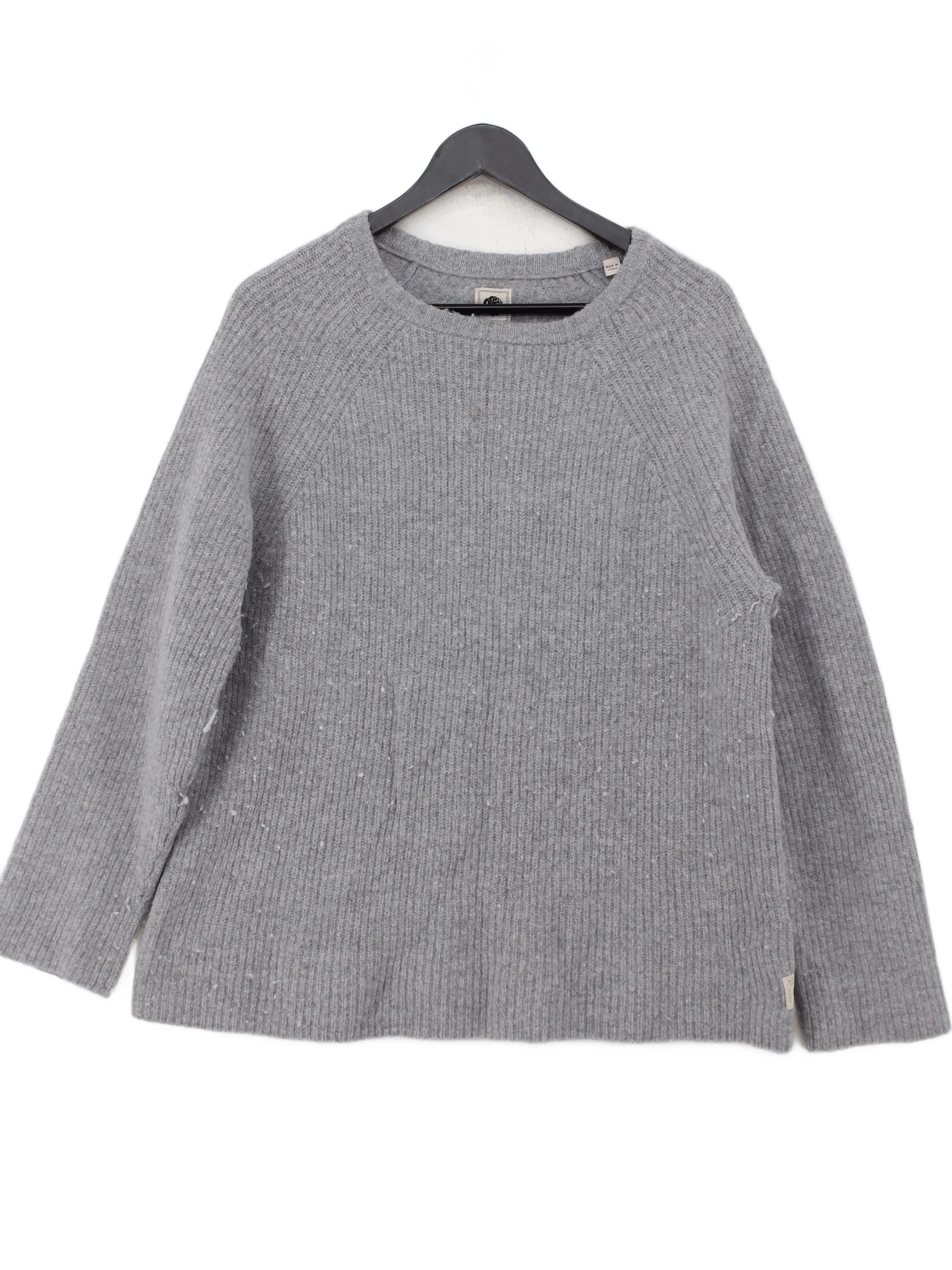 Pretty Green Women's Jumper XL Grey Wool with Nylon Crew Neck Pullover