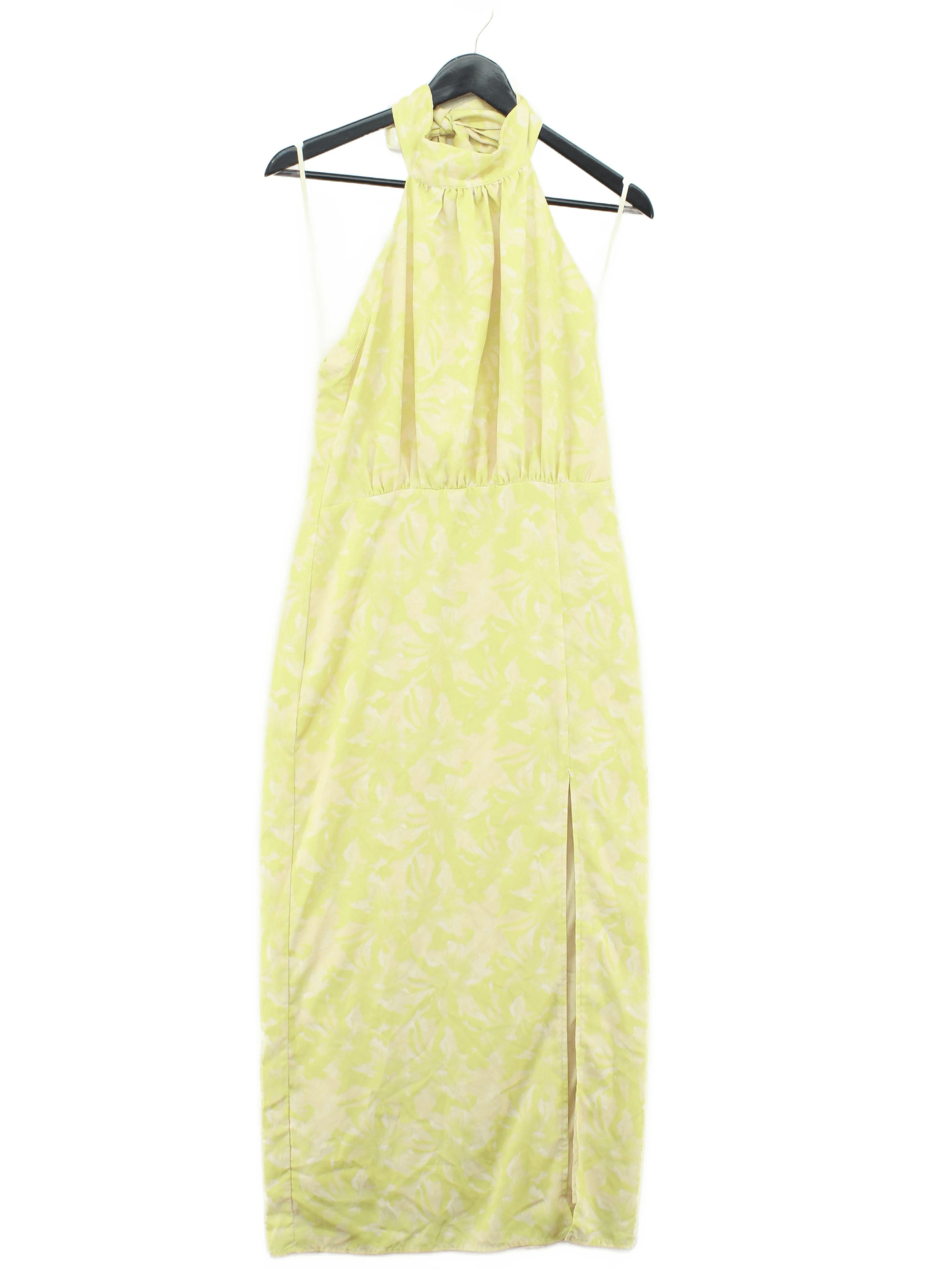 Pretty Lavish Bodycon Midi Dress UK8 in Yellow
