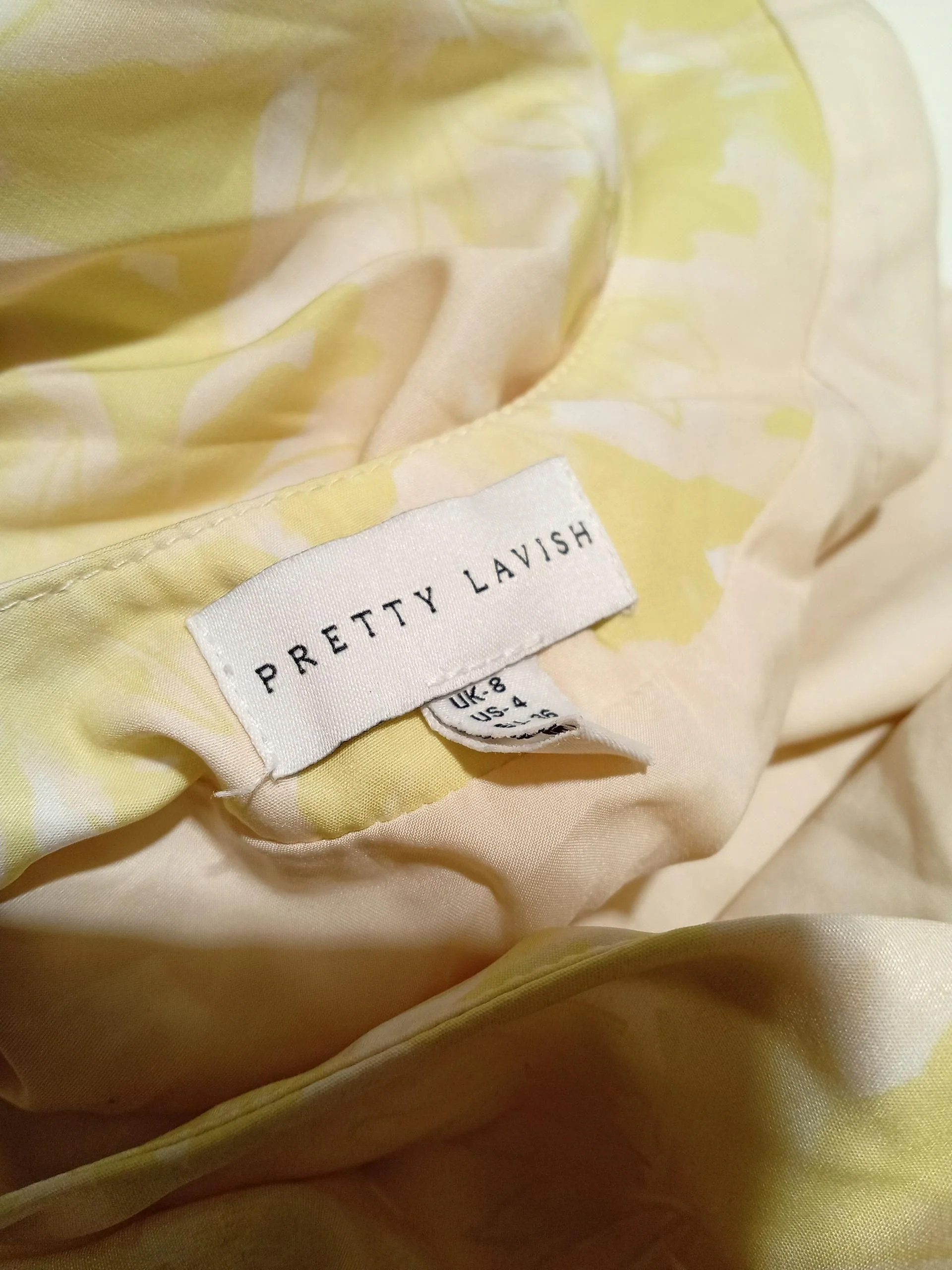 Pretty Lavish Bodycon Midi Dress UK8 in Yellow - Image 6