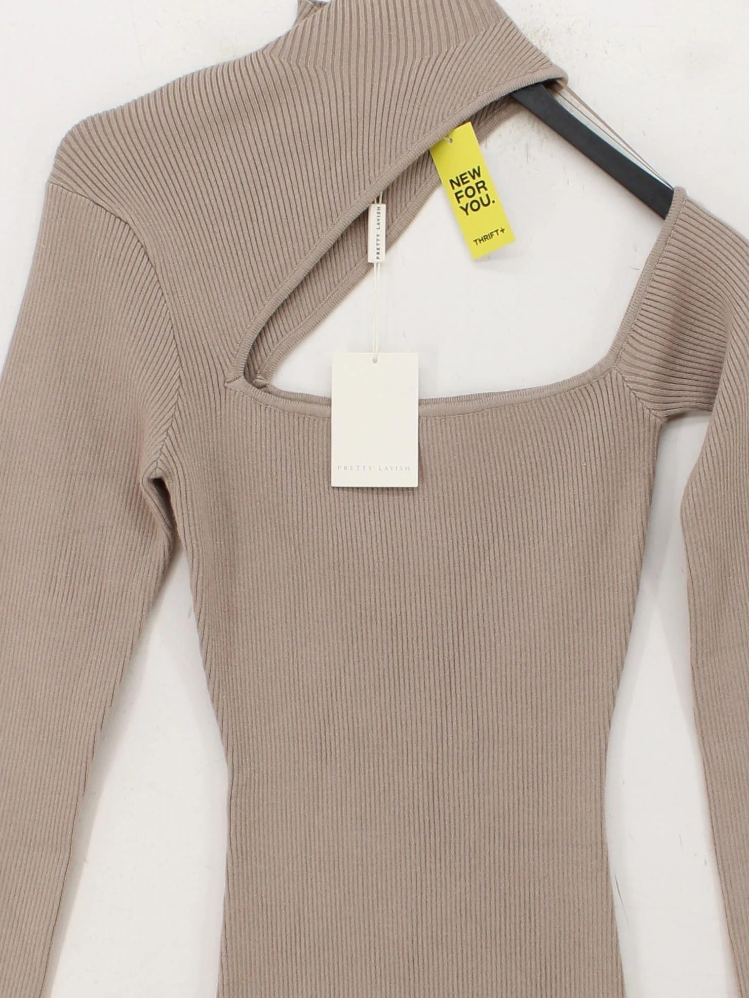 Pretty Lavish Bodycon Mini Dress M in Tan - Image 3