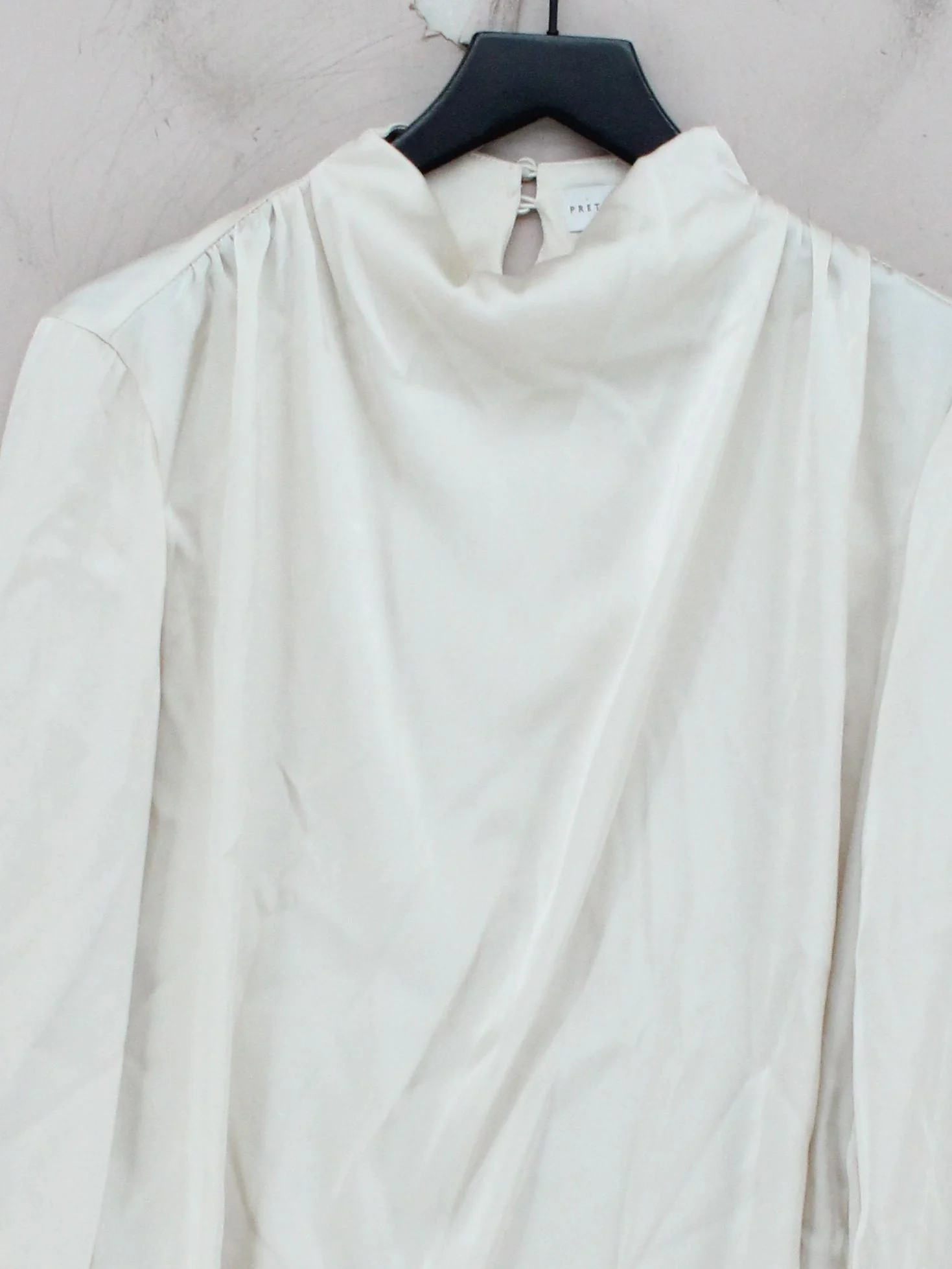 Pretty Lavish Women's Blouse UK 6 Cream Polyester with Elastane Basic - Image 3
