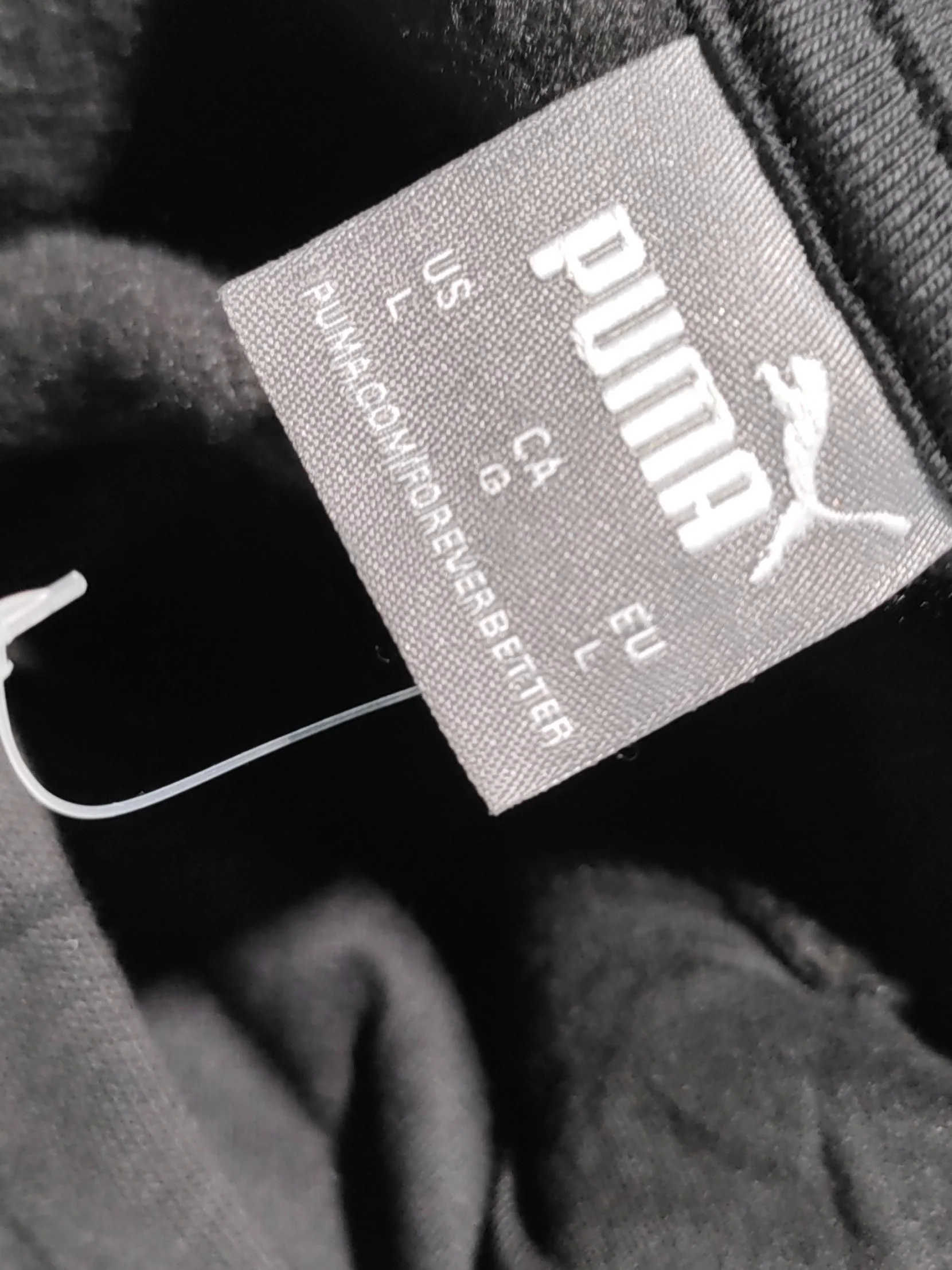 Puma Men's Hoodie L Black Graphic Cotton with Polyester Pullover - Image 5