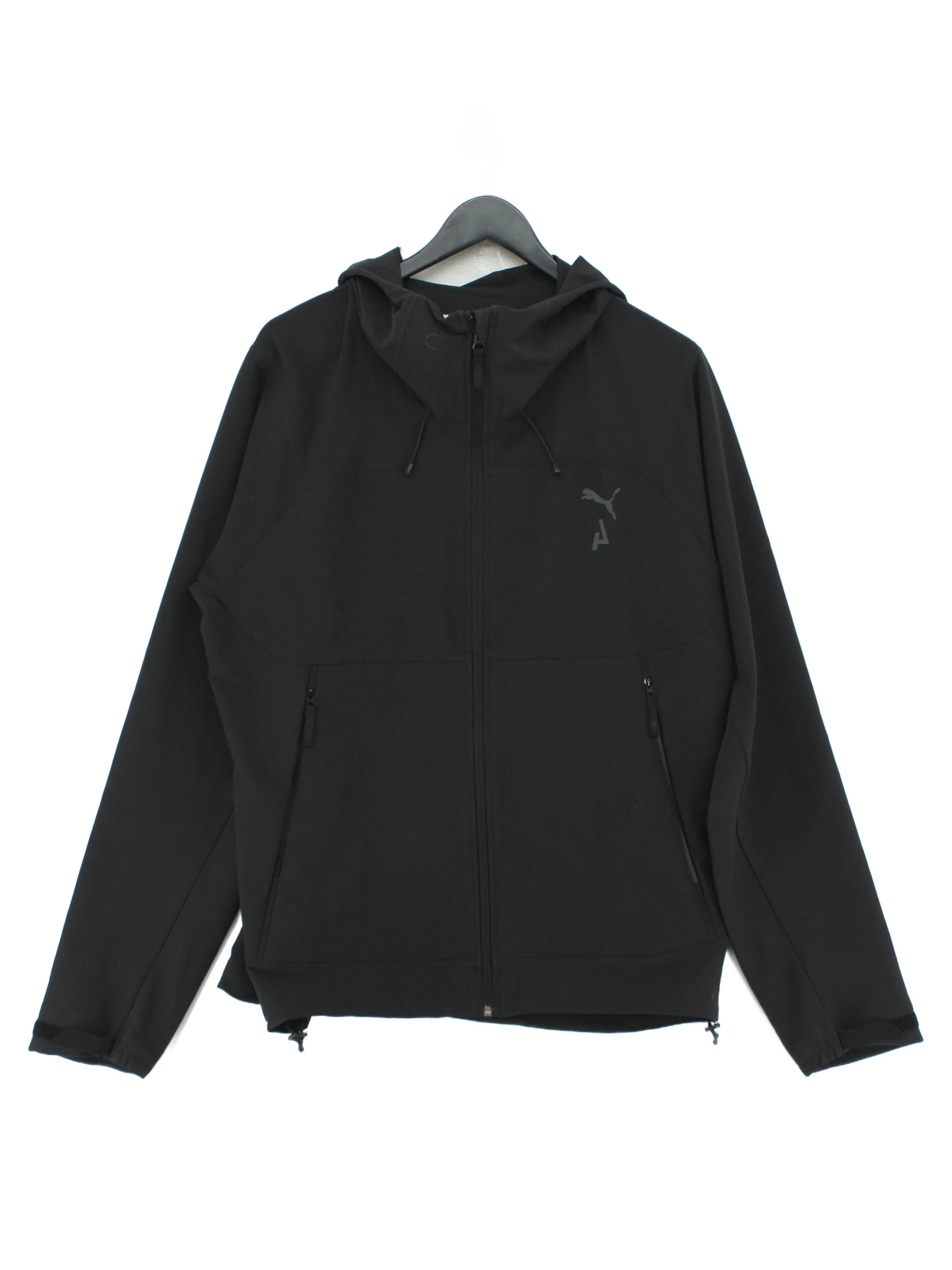 Puma Men's Hoodie L Black Polyester with Elastane Pullover