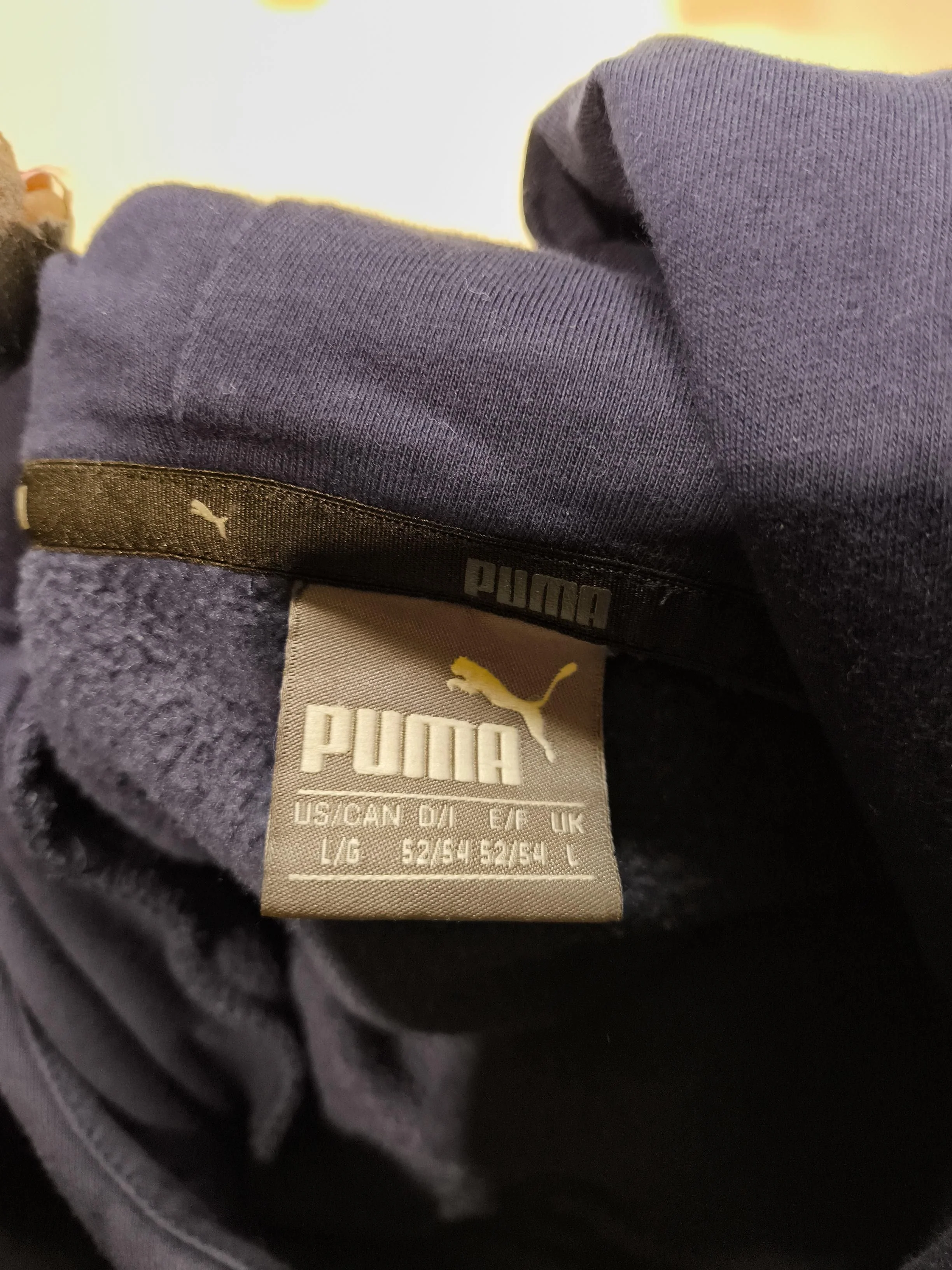 Puma Men's Hoodie L Blue Cotton with Elastane Pullover - Image 5