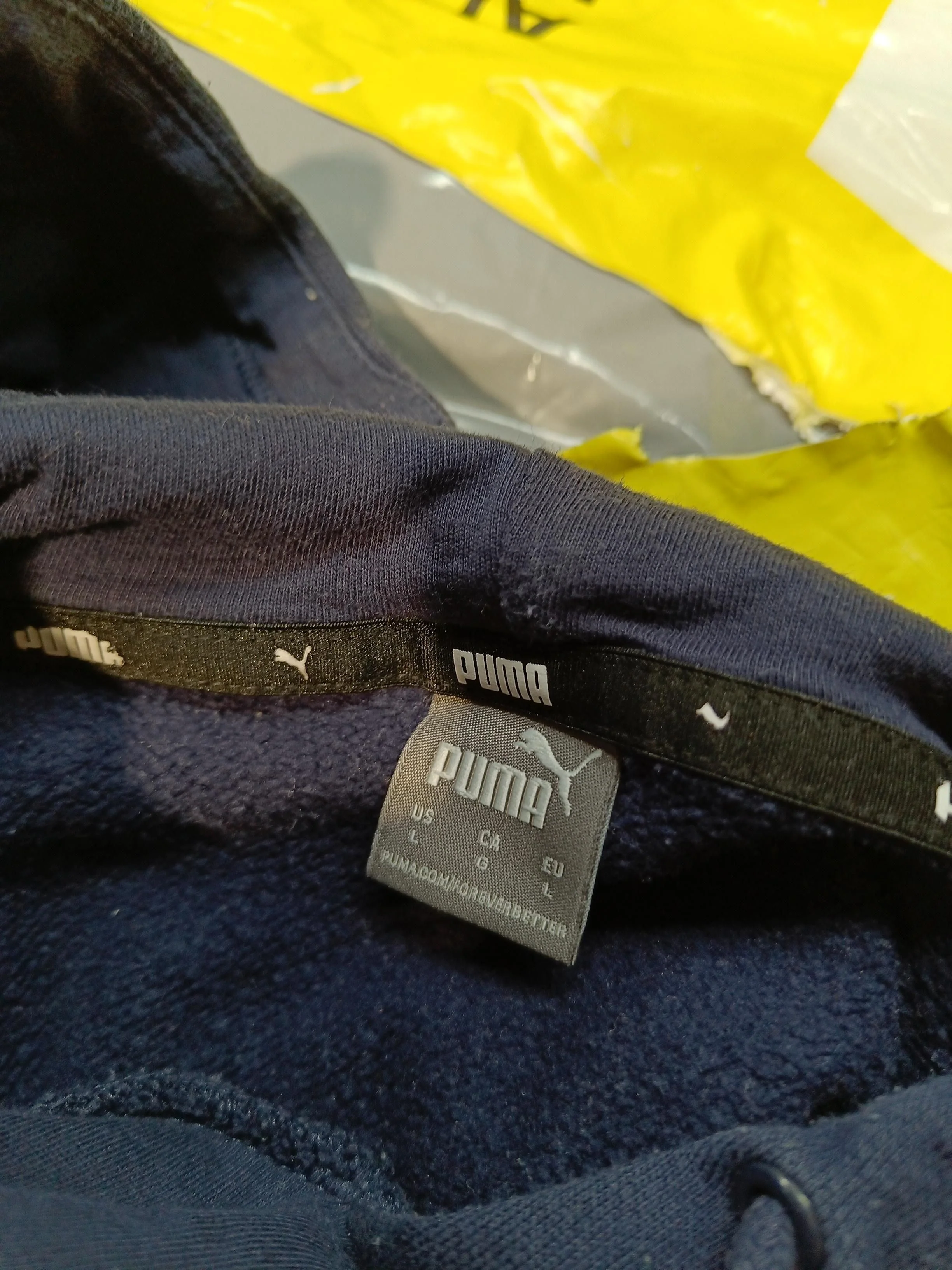 Puma Men's Hoodie L Blue Graphic 100% Cotton Pullover - Image 7
