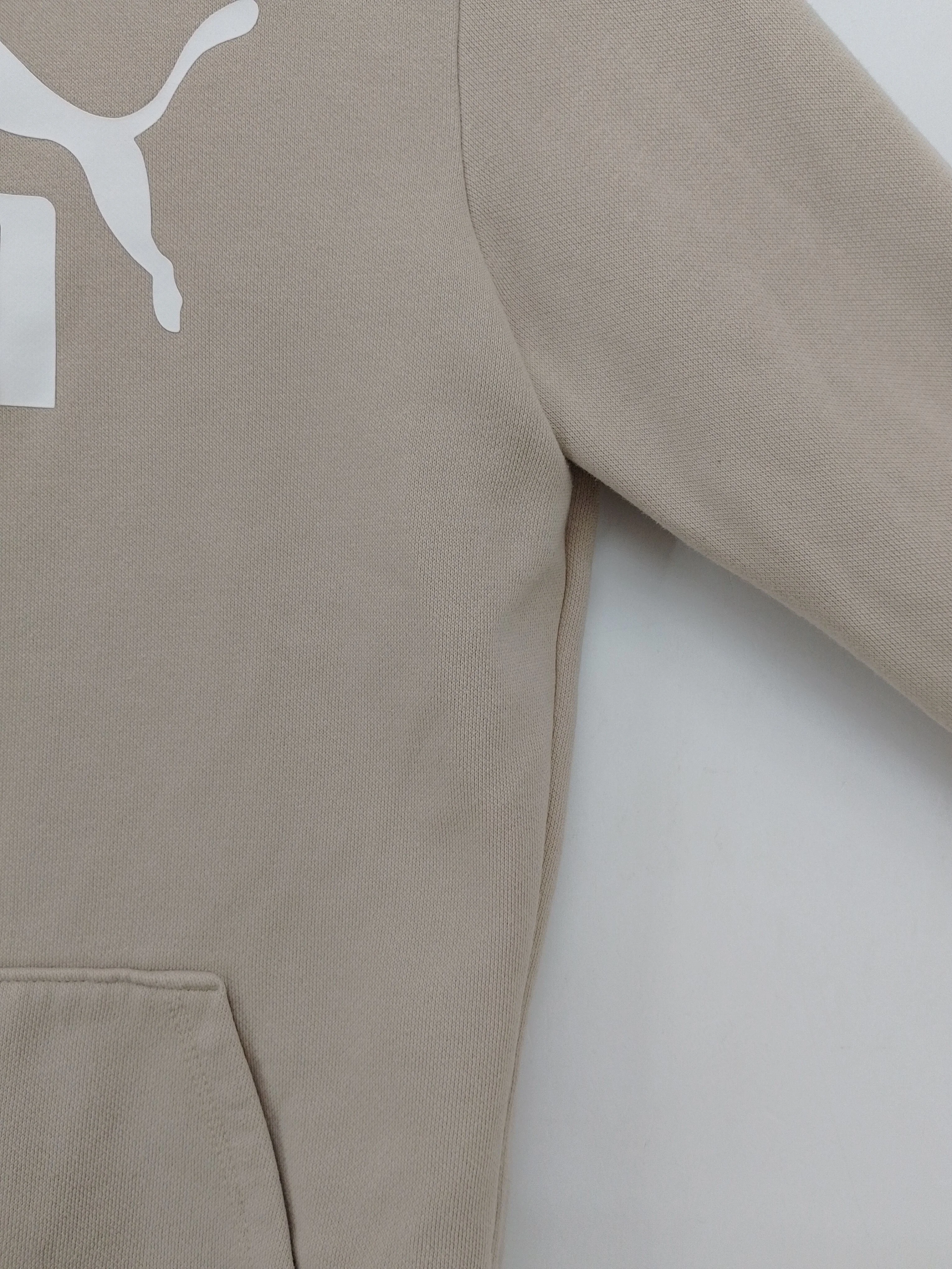 Puma Men's Hoodie XS Cream Graphic Cotton with Polyester Pullover - Image 5