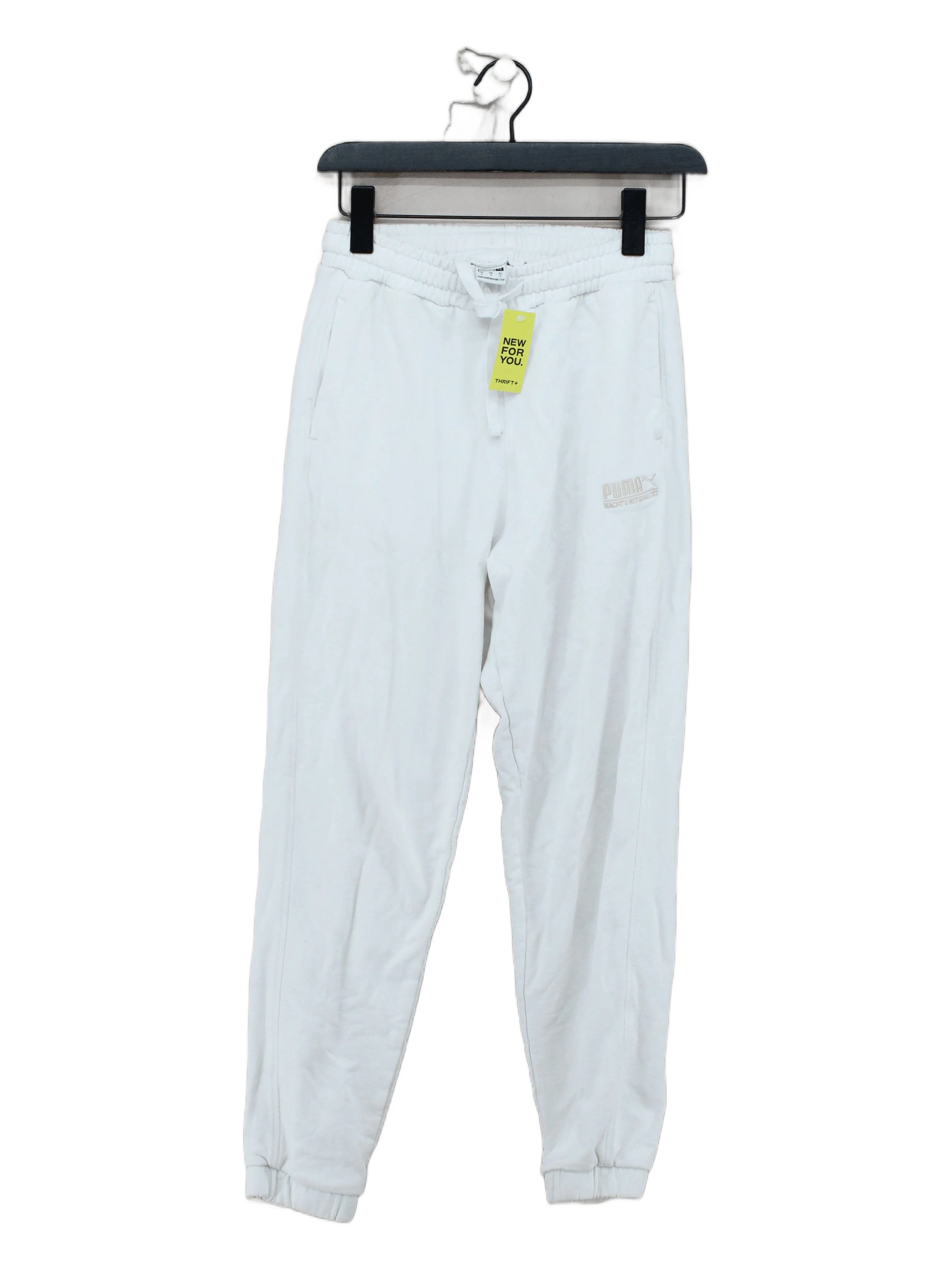 Puma Men's Sports Bottoms S White 100% Cotton Sweatpants