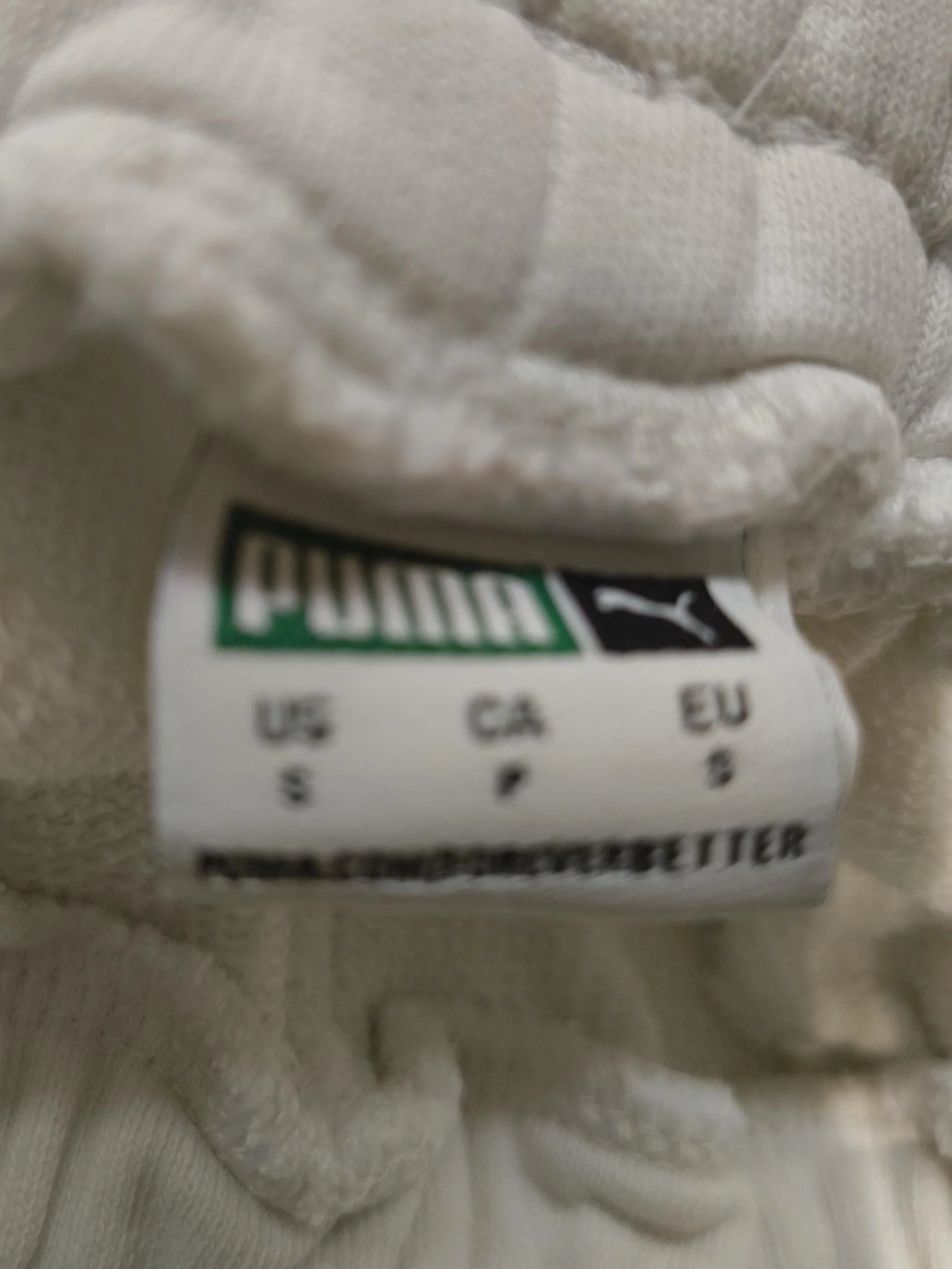 Puma Men's Sports Bottoms S White 100% Cotton Sweatpants - Image 6