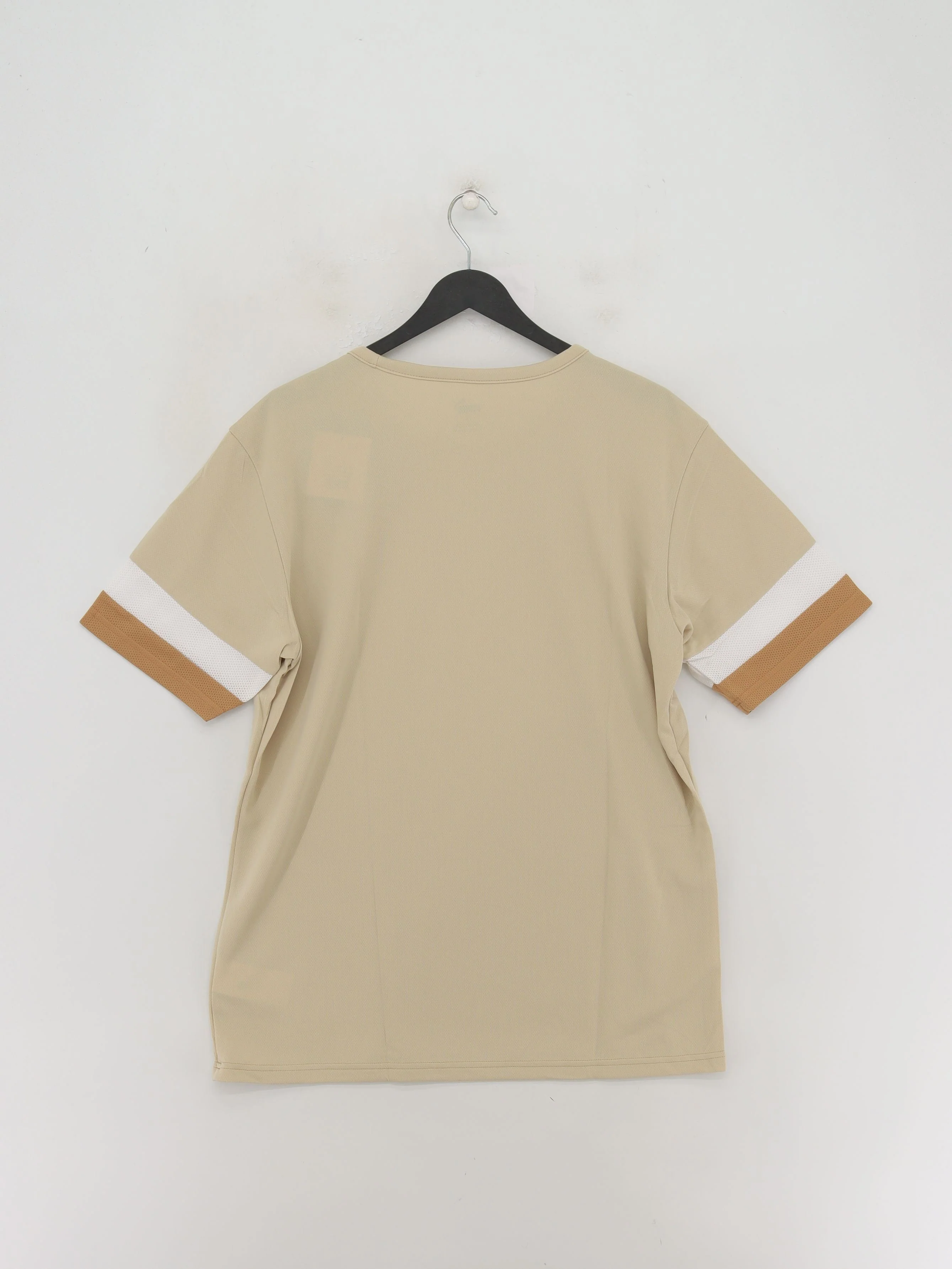 Puma Men's T-Shirt L Tan Striped 100% Polyester Crew Neck Basic New with tags - Image 2
