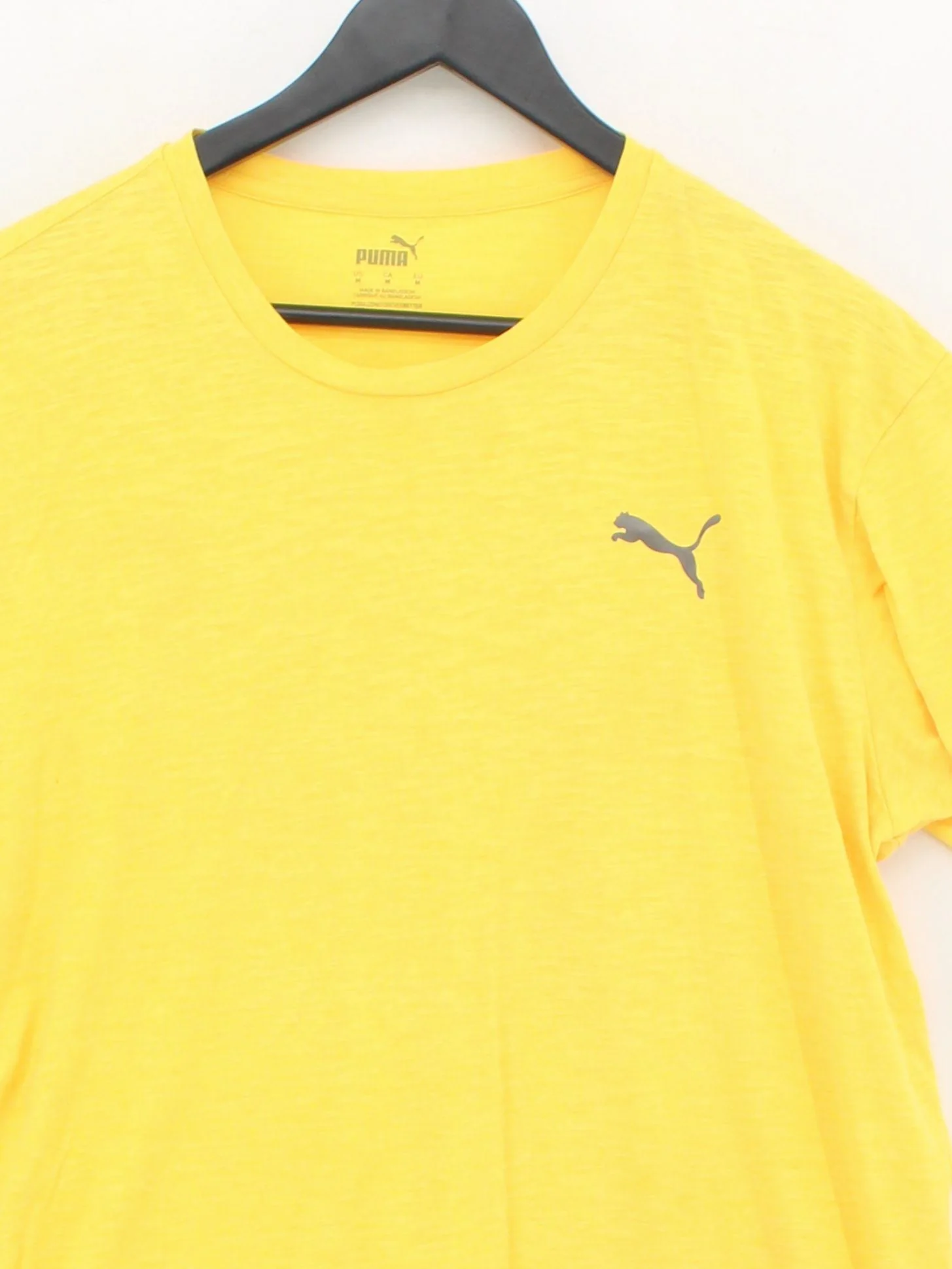 Puma Men's T-Shirt M Yellow 100% Other Basic - Image 3