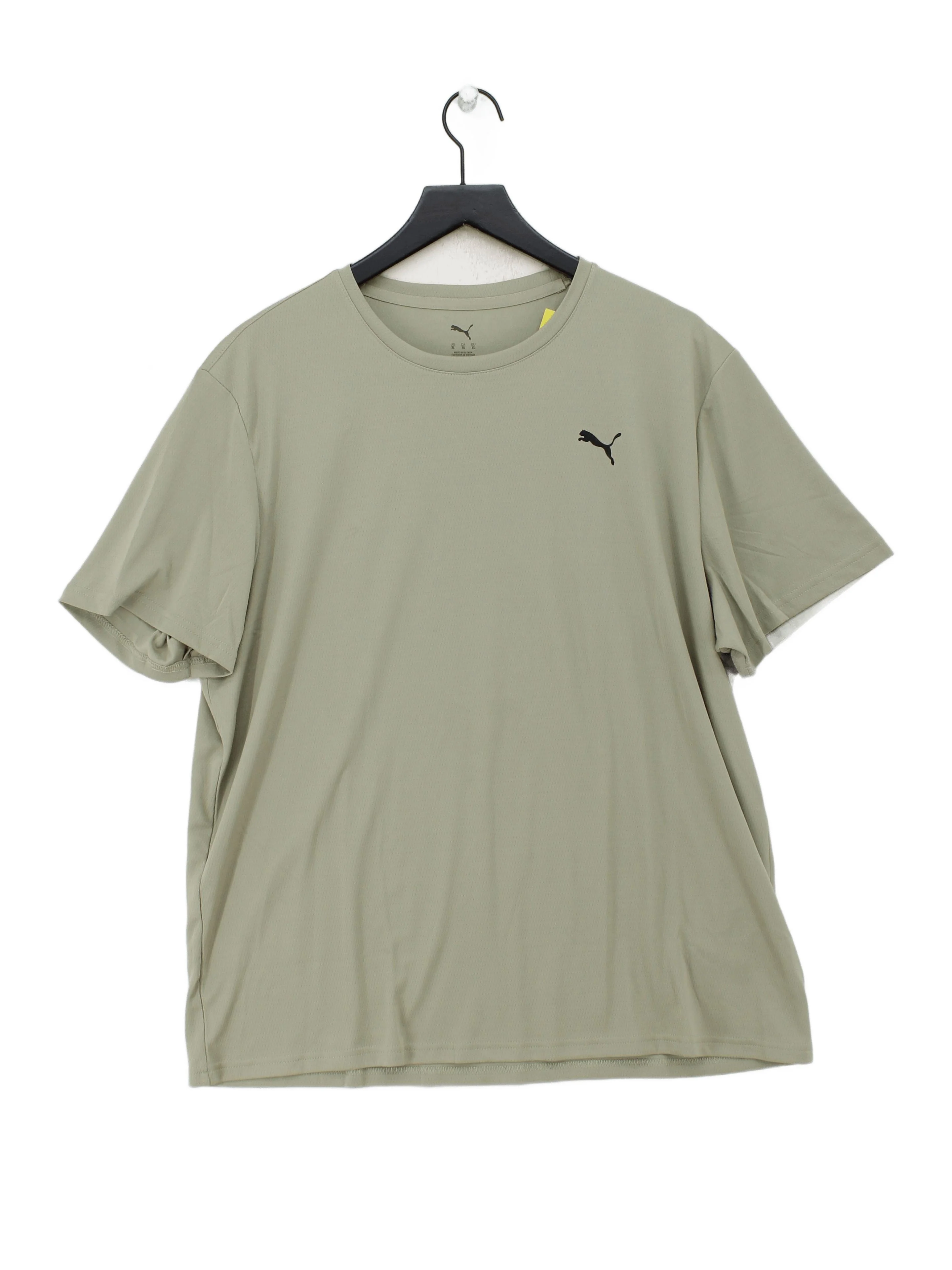Puma Men's T-Shirt XL Green 100% Polyester Round Neck Basic
