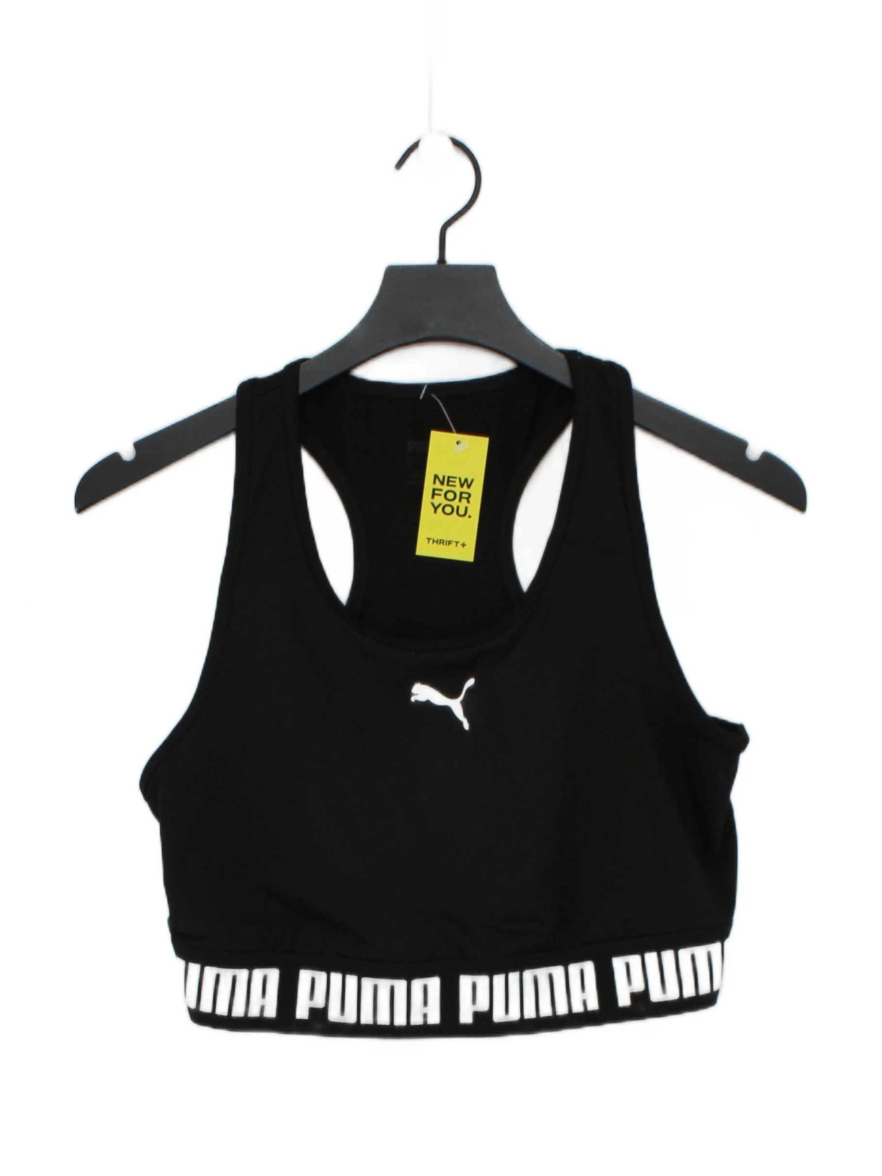 Puma Women's Top L Black 100% Other Sleeveless Round Neck Cropped