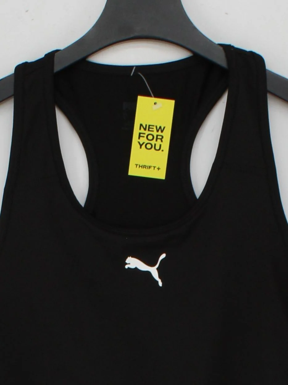 Puma Women's Top L Black 100% Other Sleeveless Round Neck Cropped - Image 3