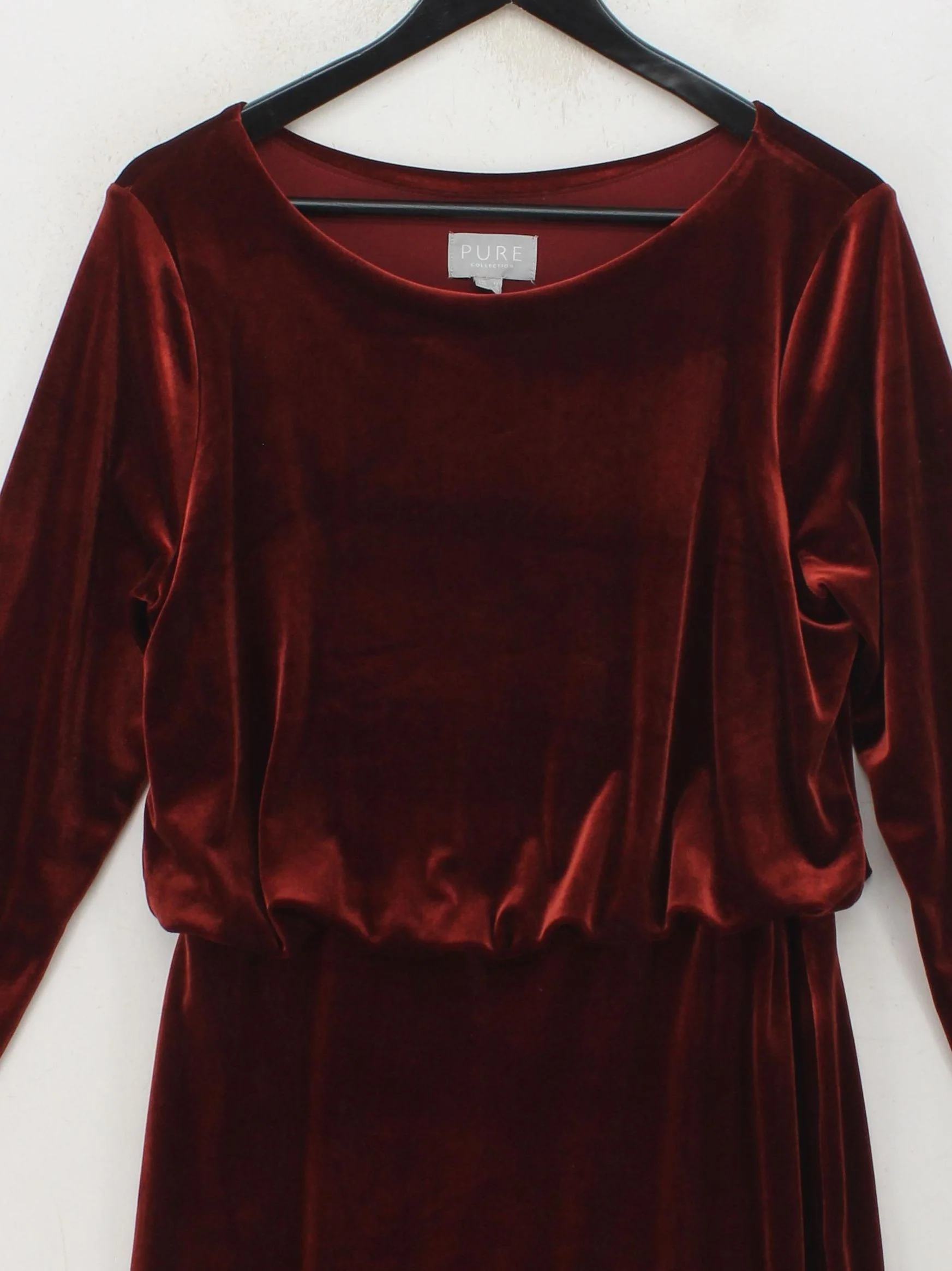 Pure Collection Bodycon Midi Dress UK12 in Red - Image 3