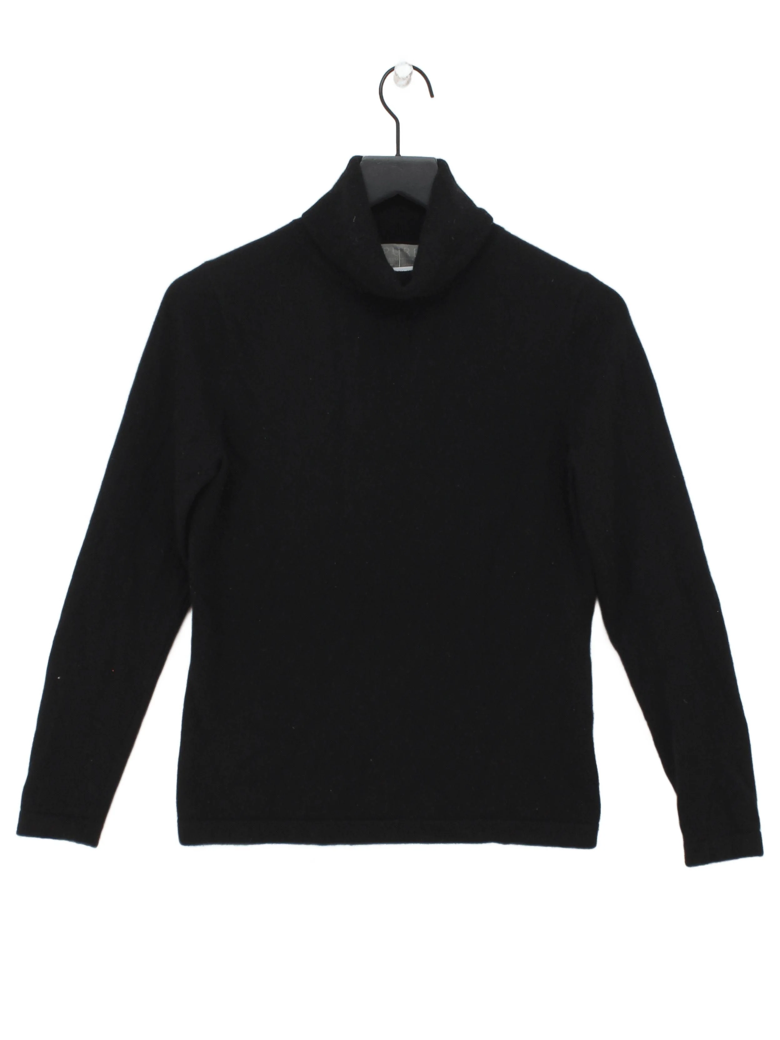 Pure Collection Women's Jumper UK 10 Black 100% Cashmere Roll Neck Pullover