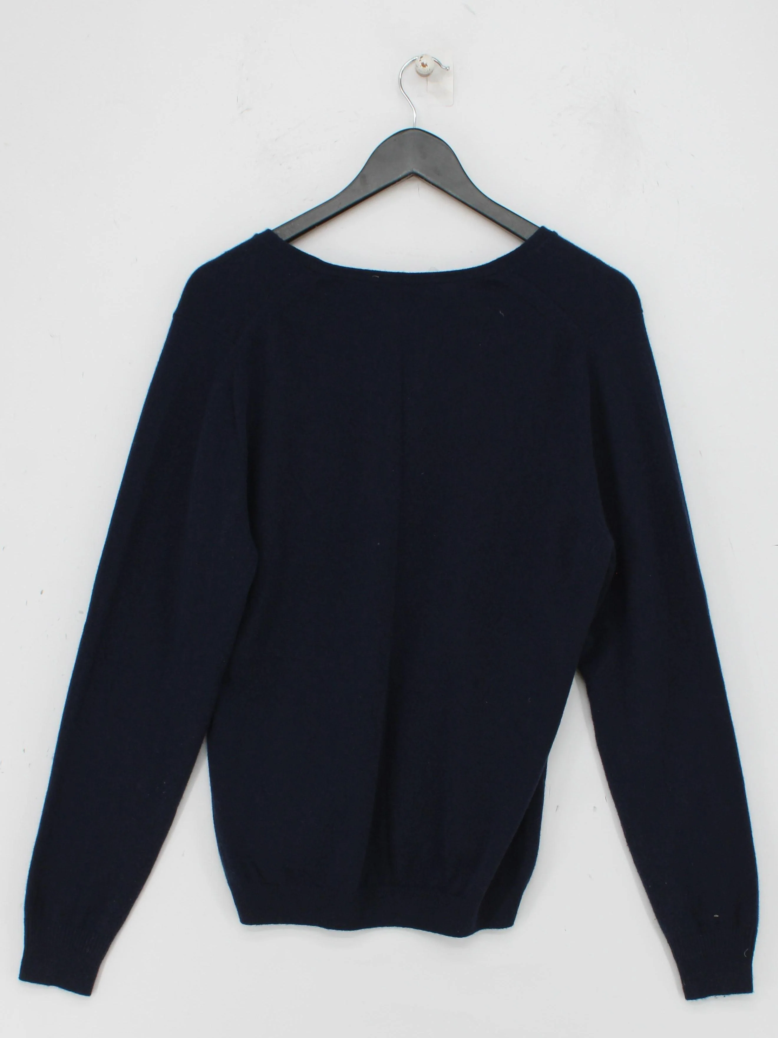 Pure Collection Women's Jumper UK 18 Blue 100% Cashmere V-Neck Pullover - Image 2