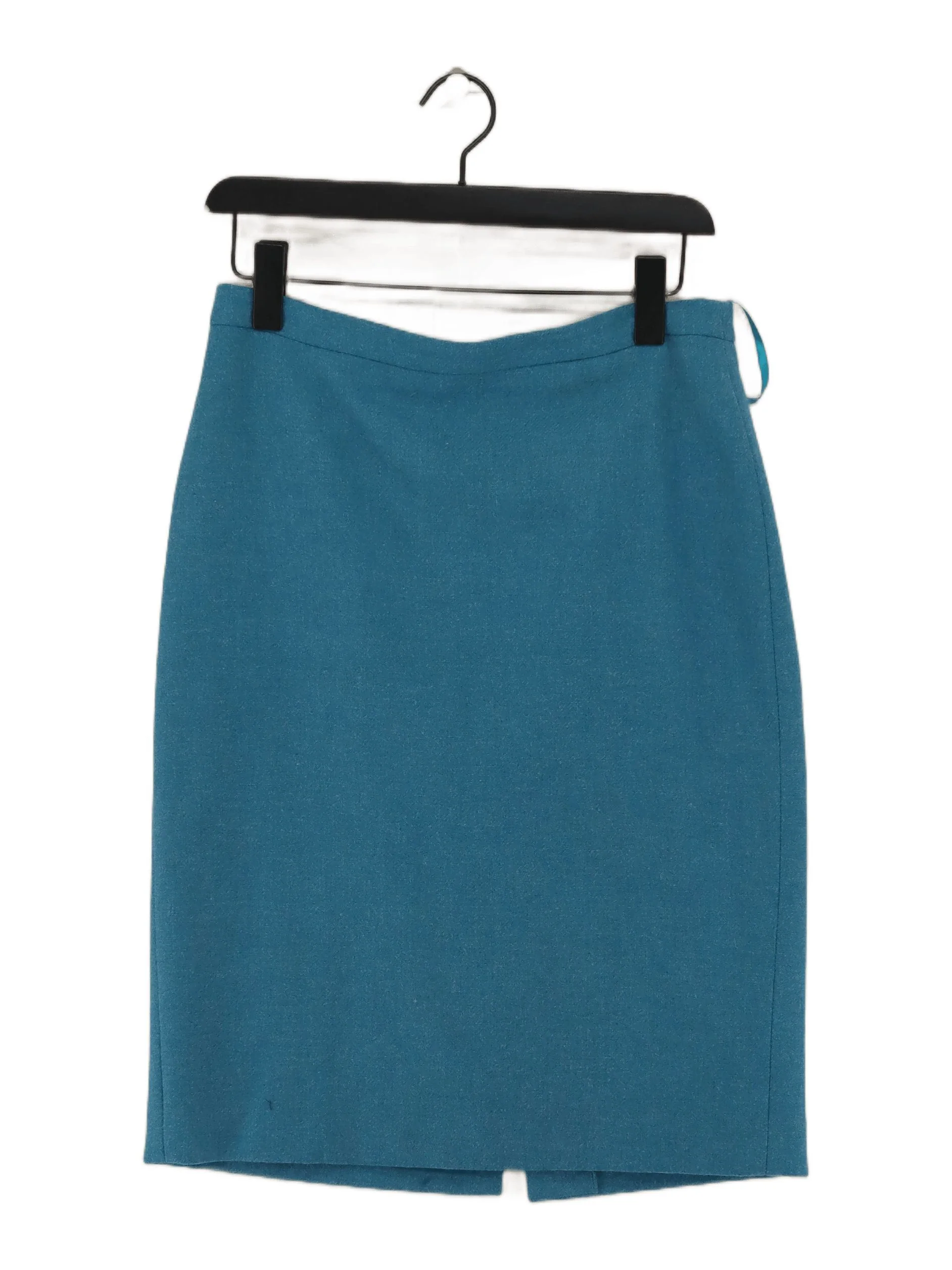 Pure Collection Women's Midi Skirt UK 12 Blue Wool