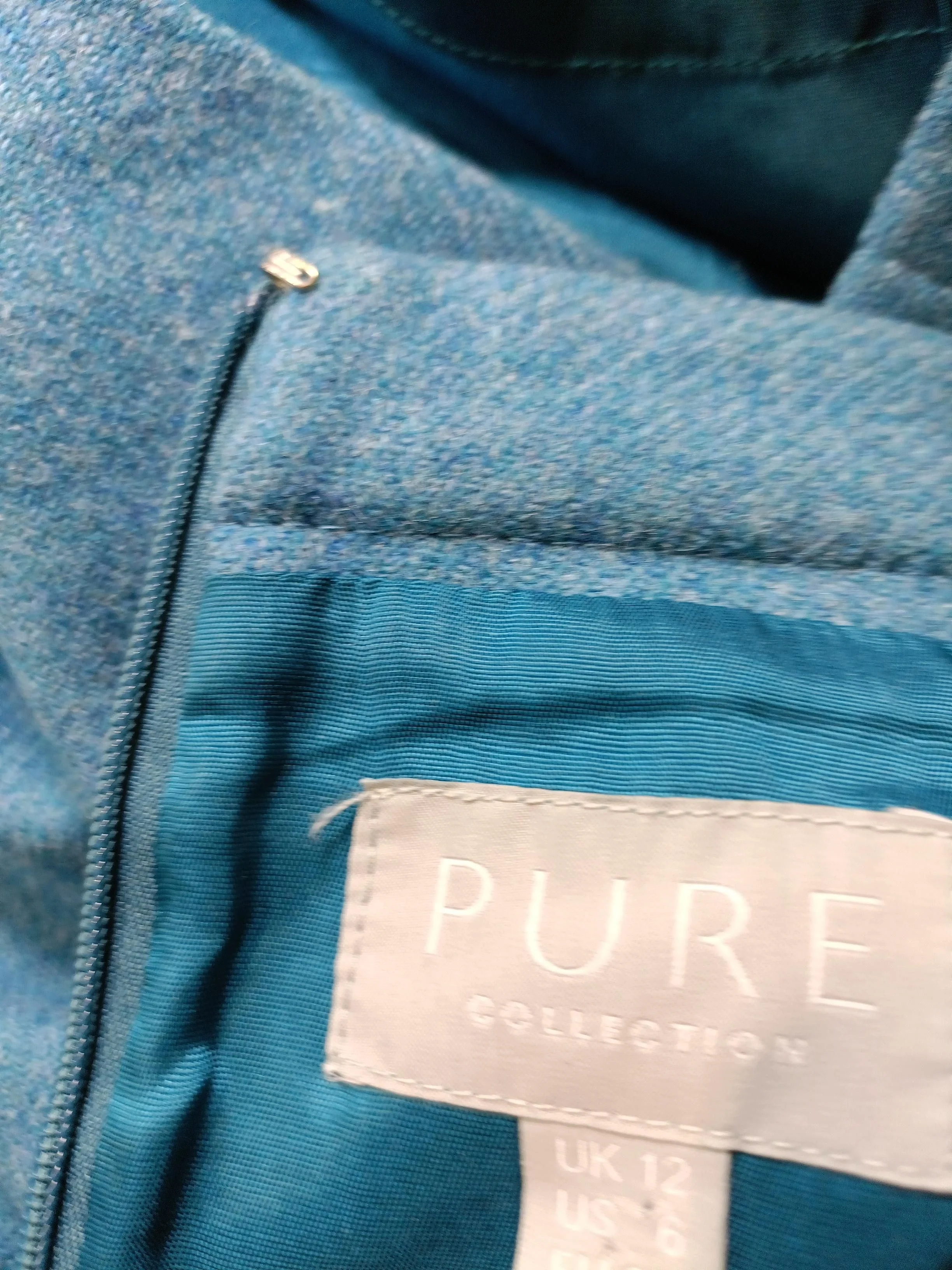Pure Collection Women's Midi Skirt UK 12 Blue Wool - Image 6