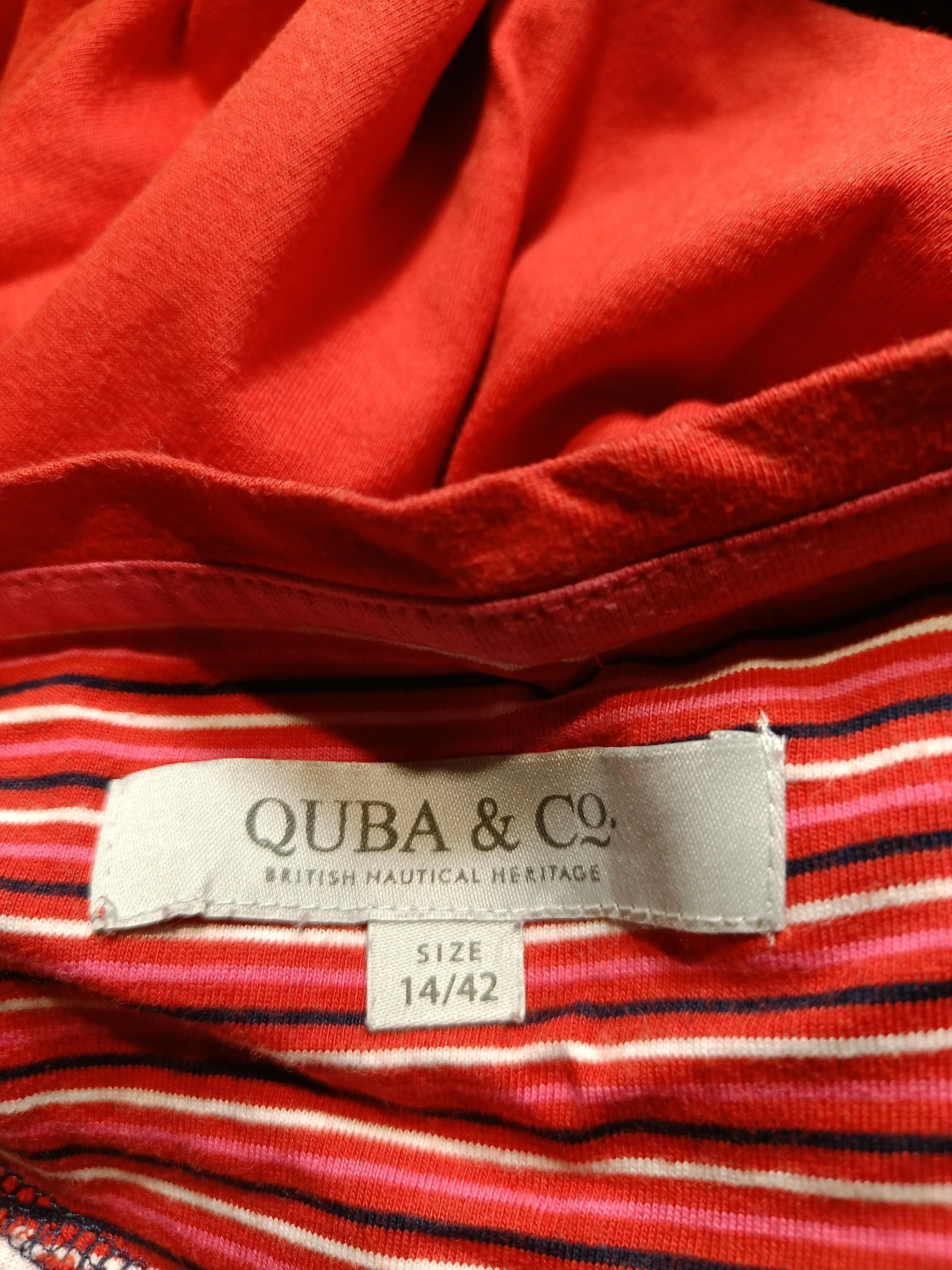 Quba & Co. Women's Top UK 14 Red 100% Cotton Long Sleeve Round Neck Jersey - Image 6